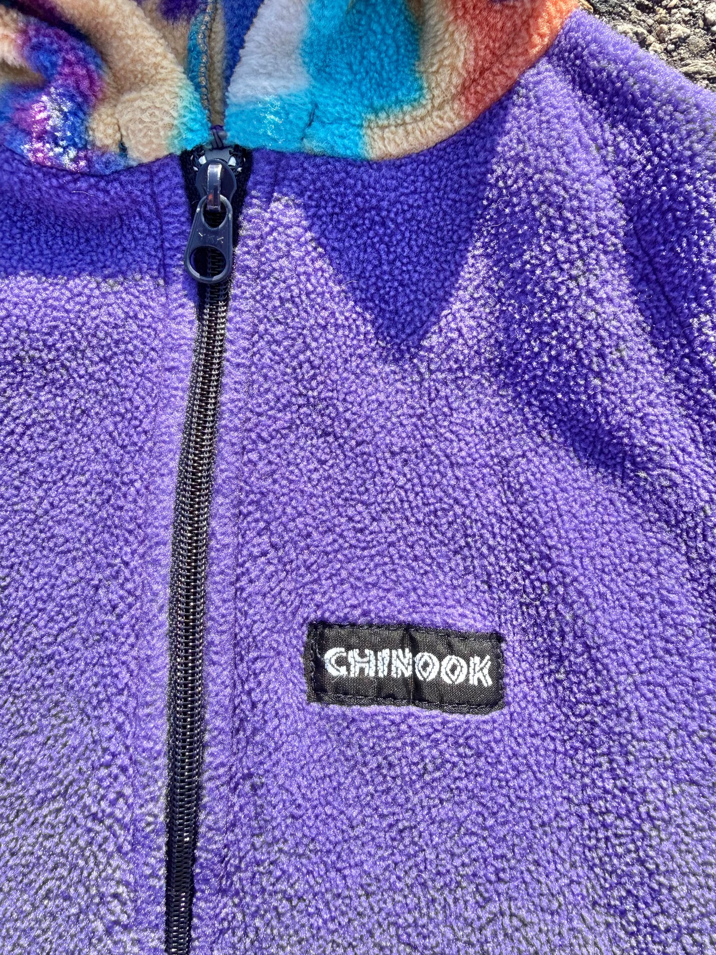 Vintage Chinook Patagonia Style 90s Aztec Fleece Full Body Suit Bunting Infant Baby Large Purple