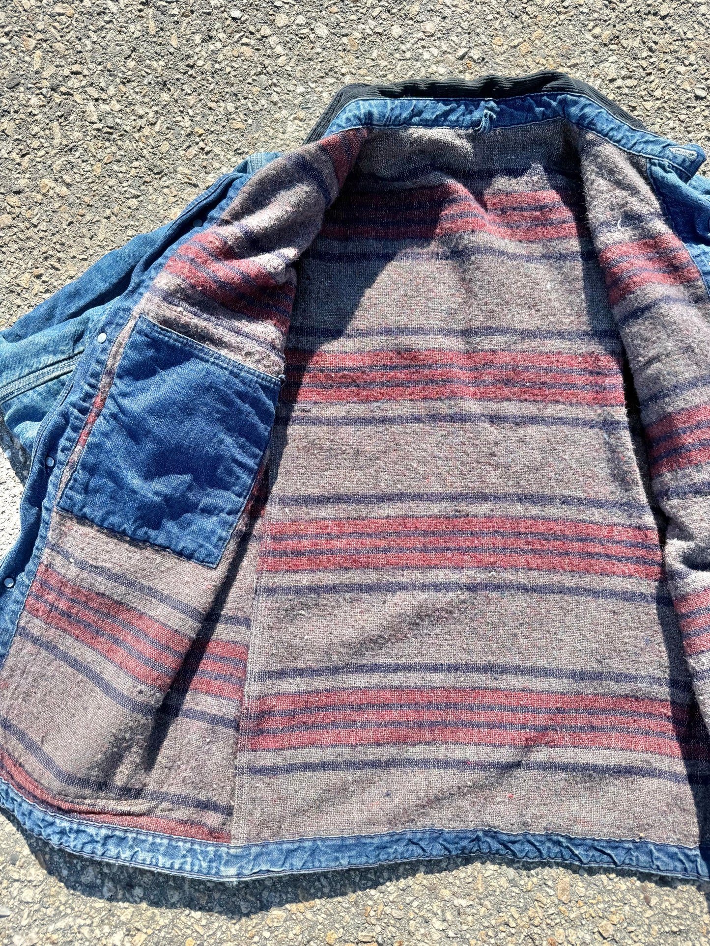 Vintage Hercules 40's 50's Detroit Blue Denim Blanket Lined Chore Jacket Medium