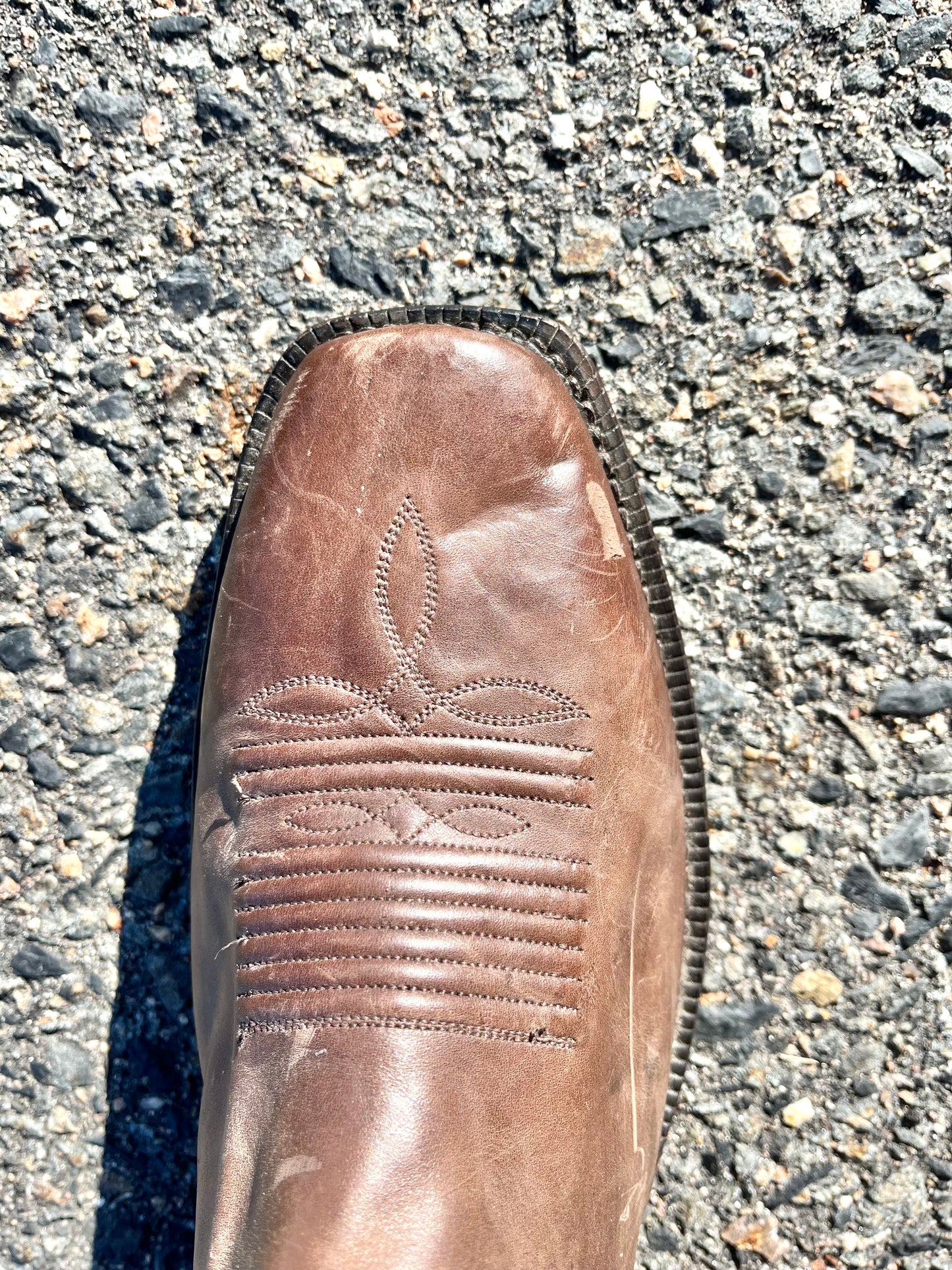 Vintage Nocona Tarrant County Texas Leather Cowboy Boots Men's Size 9.5 Brown