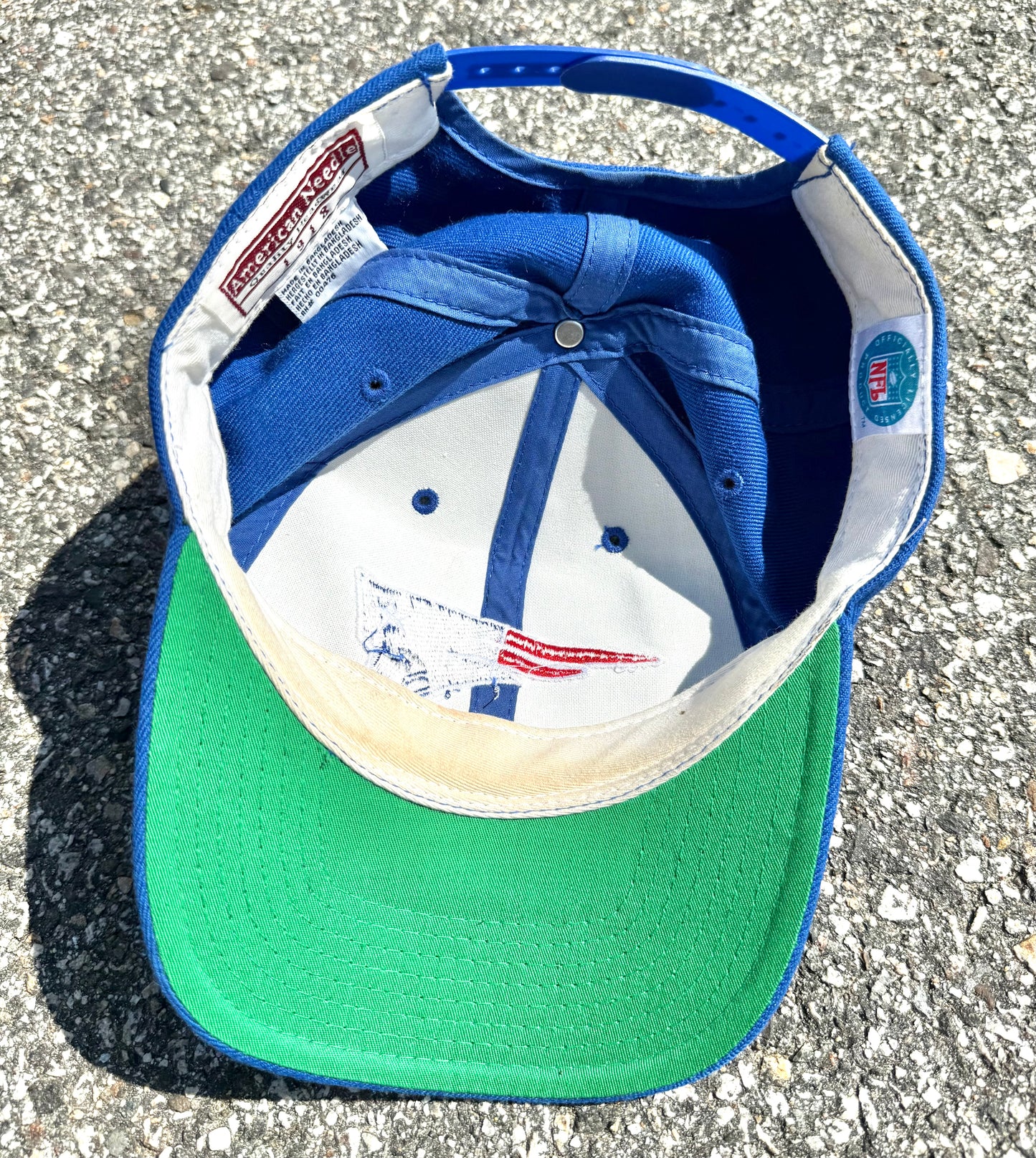 Vintage New England Patriots American Needle Wool 90's NFL Snapback Hat Blue