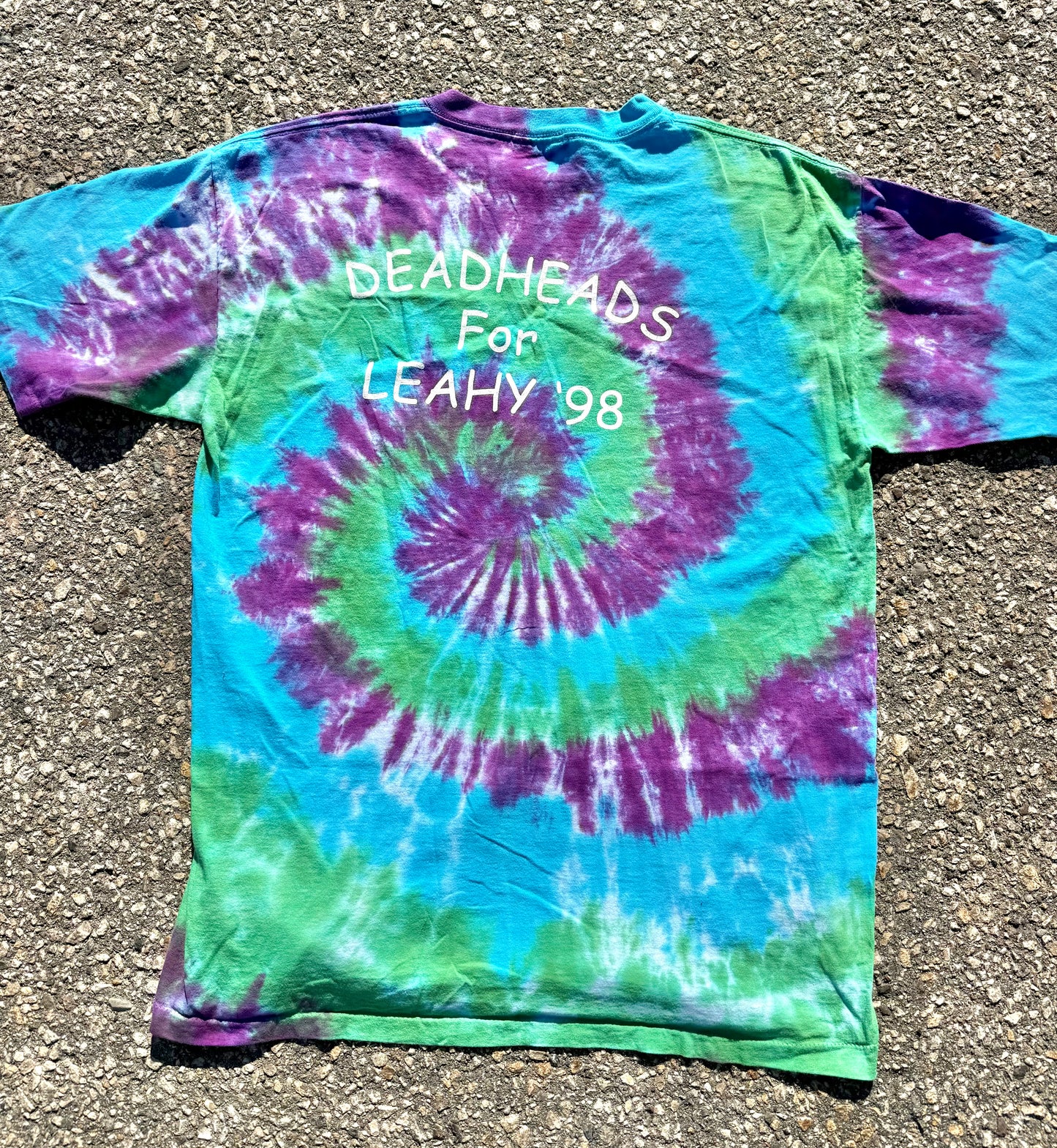 Vintage Grateful Dead Patrick Leahy United States Senate Campaign 1998 Vermont Tie Dye 90's Band T-Shirt XL