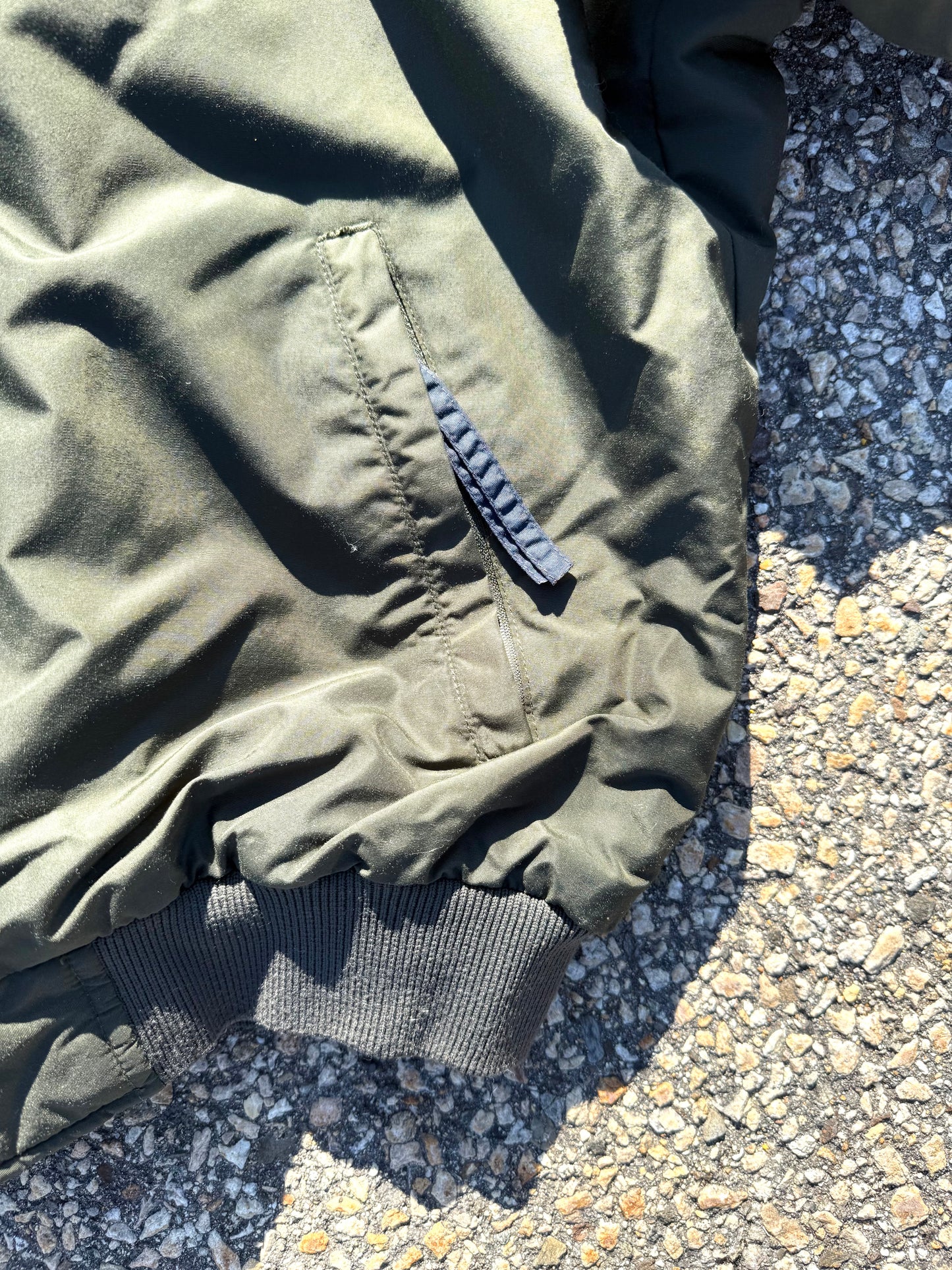 Vintage 90's Columbia Fleece Lined Mens Bomber Jacket Size M Medium Army Green with Maroon