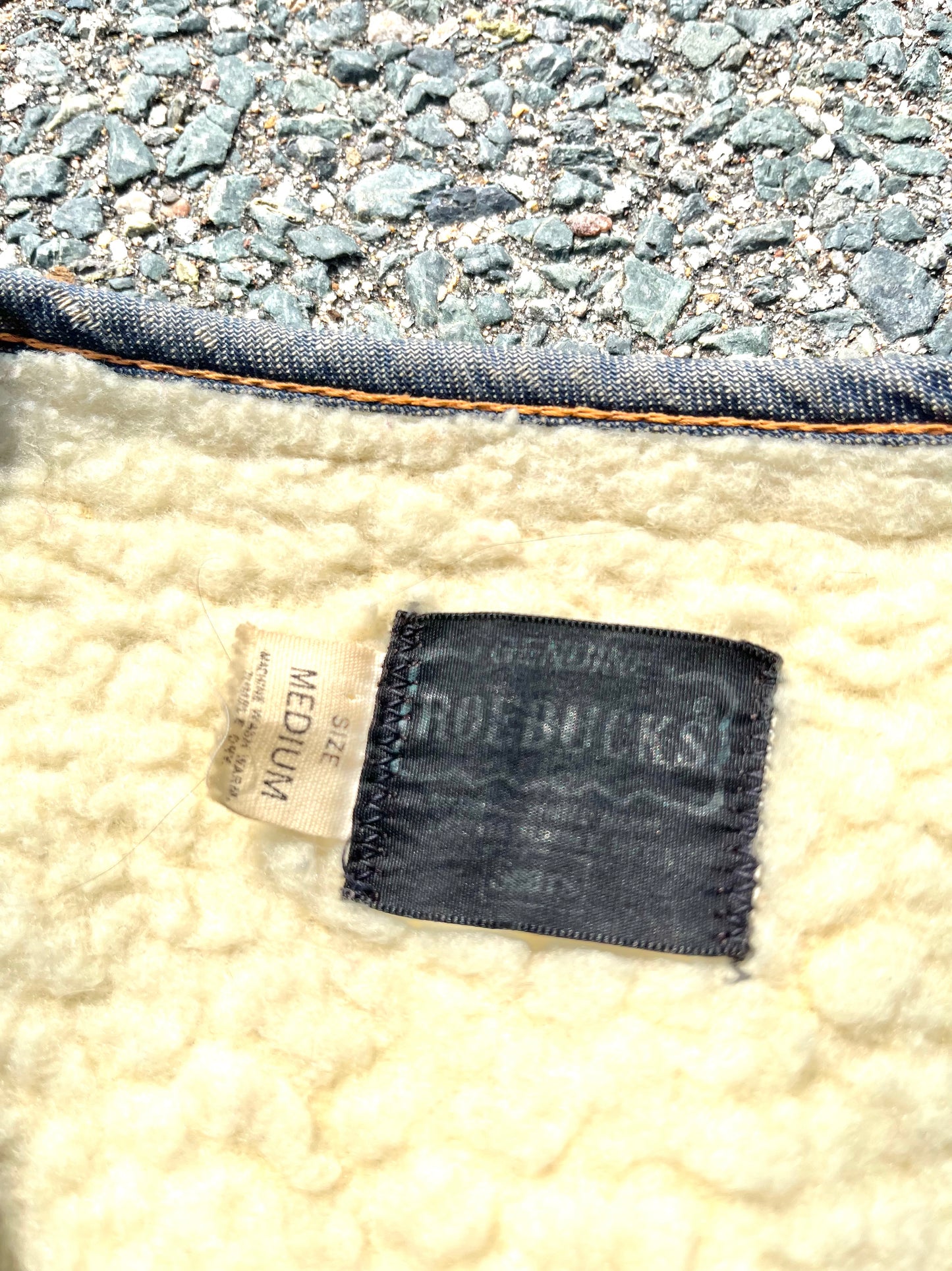 Vintage Roebucks Retro Sherpa Lined Blue Denim Vest Mens Size M Medium