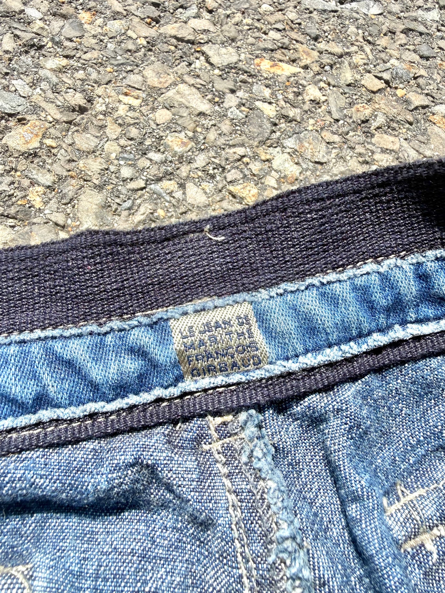 Vintage Girbaud Retro 80's Baggy Cargo Style Double Knee Blue Denim Jeans 34x32
