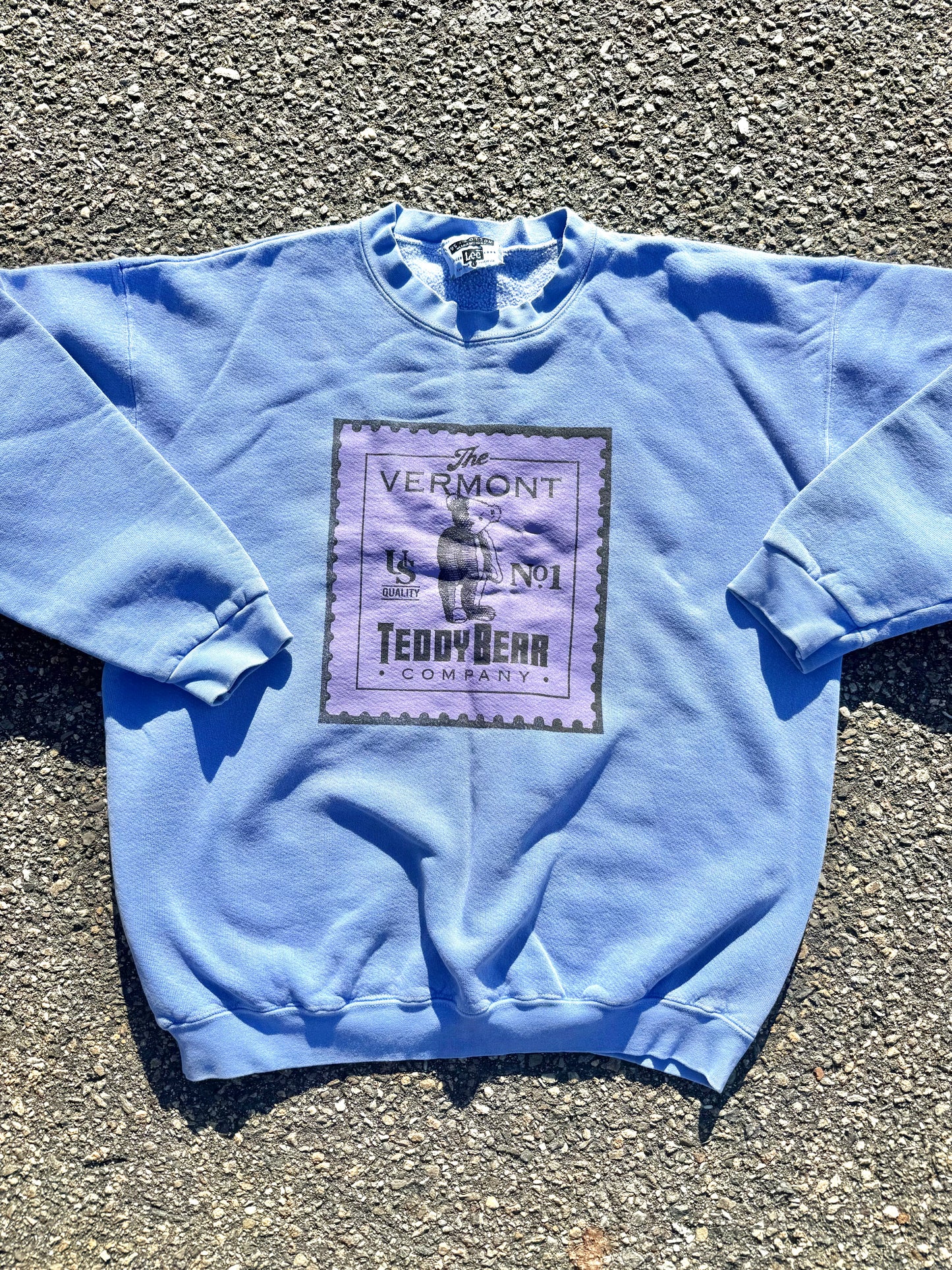 Vintage Vermont Teddy Bear Company Lee 90's Crewneck Sweatshirt Size L Large Blue