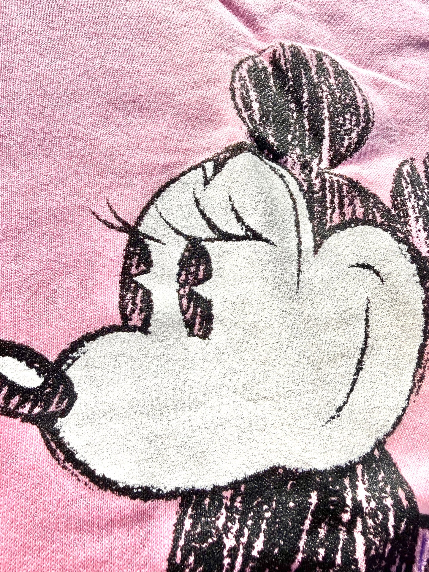 Vintage Disney Minnie Mouse Character Fashions 80s Crewneck Sweatshirt XL Pink