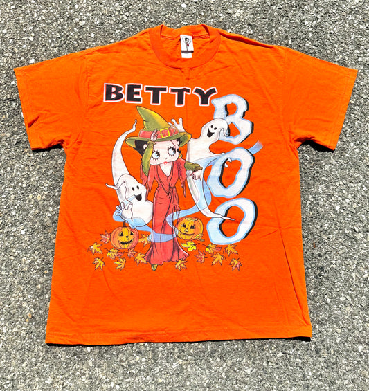 Vintage Betty Boop Spooky Halloween Witch Cartoon Retro 90's T Shirt Large 2000
