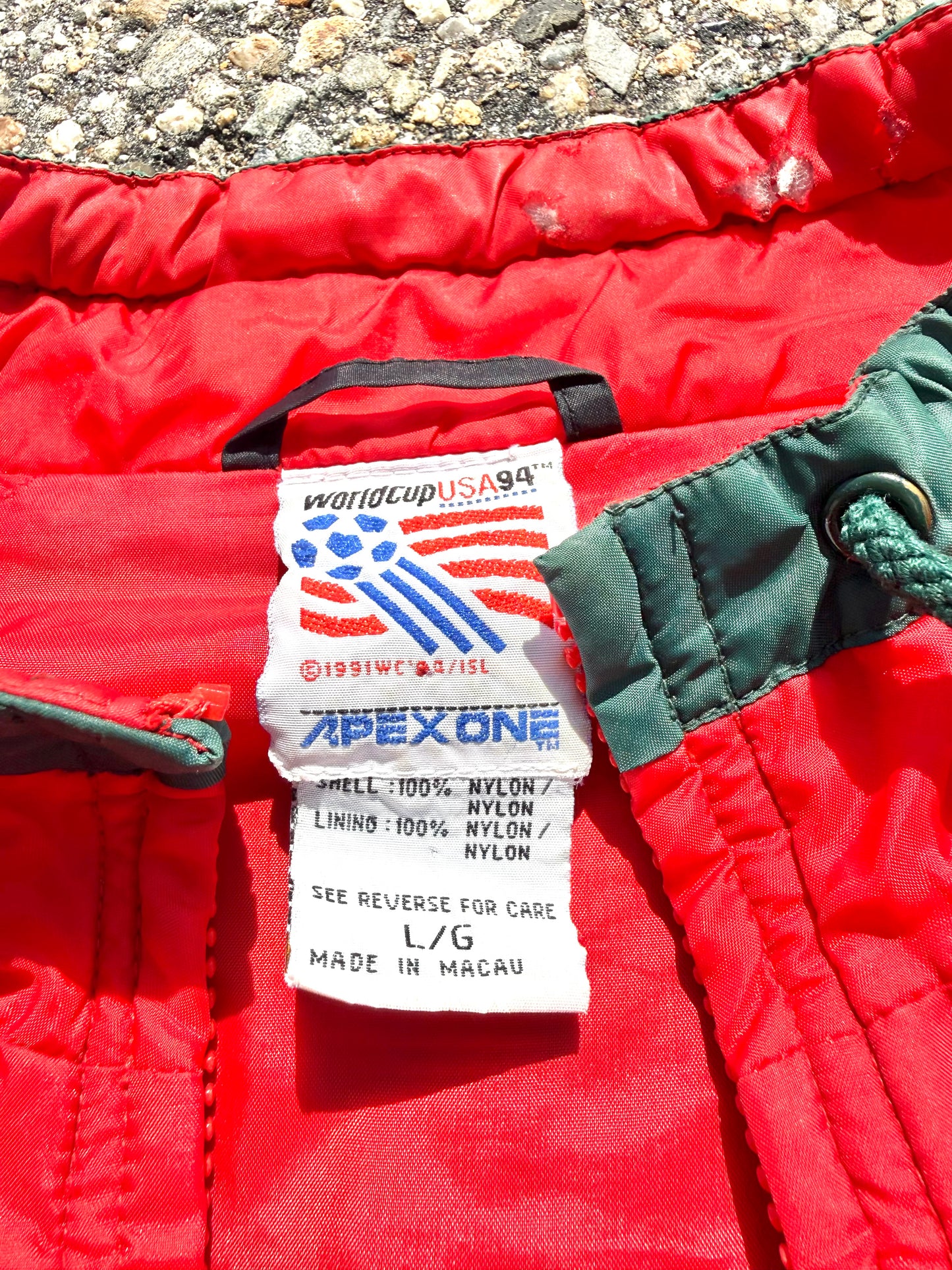 Vintage World Cup 1994 Soccer Apex One Mexico Retro 90's Windbreaker Jacket Large