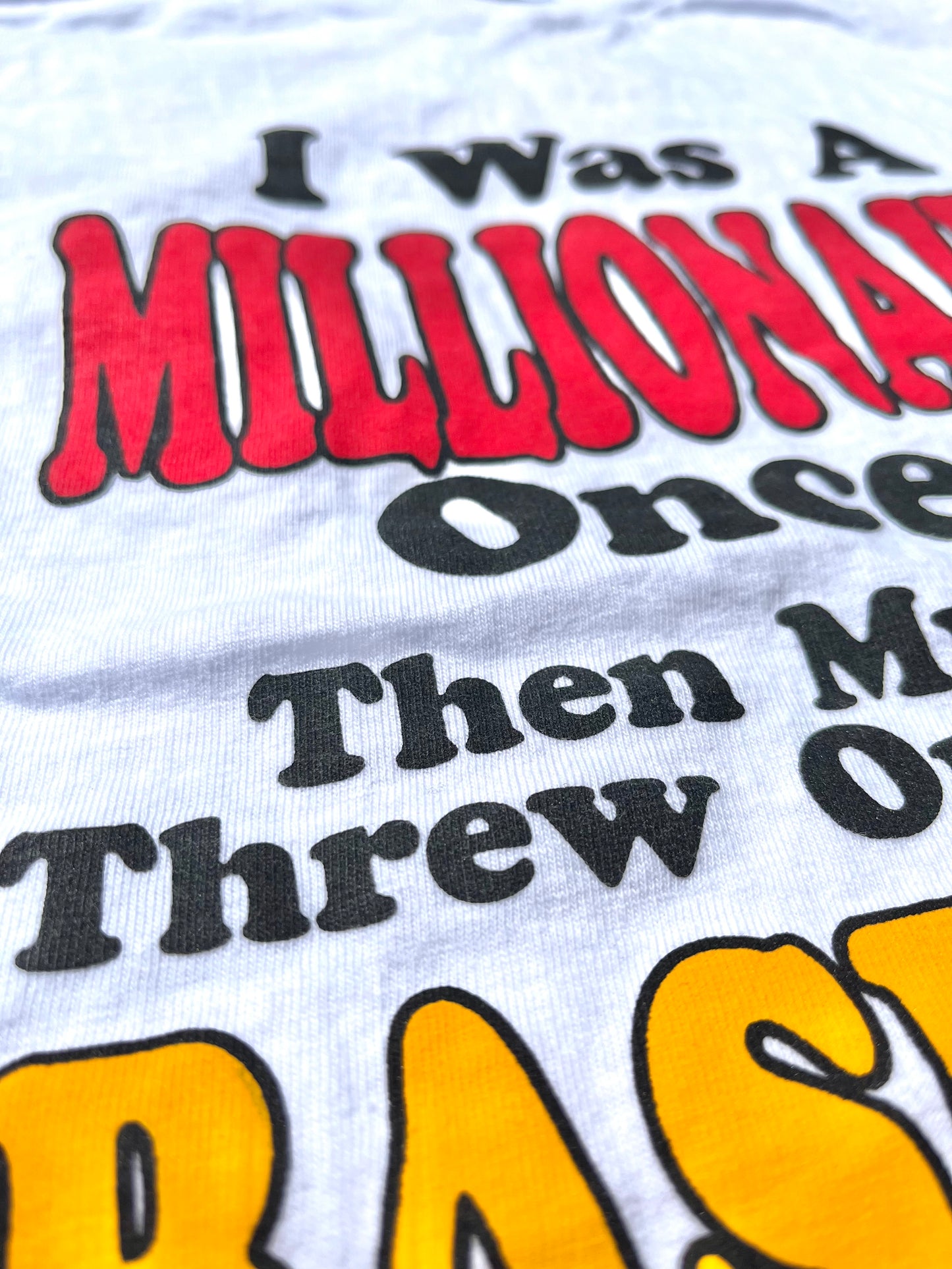 Vintage Baseball Card Collector Millionaire Funny Script Retro 90's T Shirt Size XL 1992