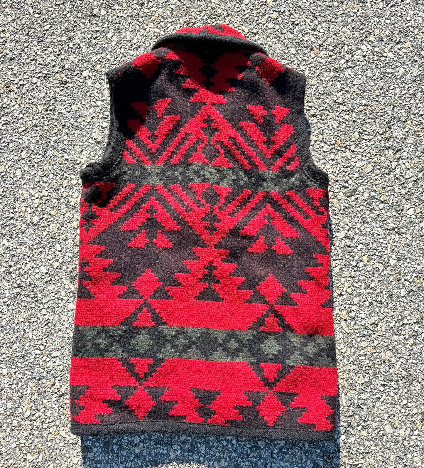 Vintage Woolrich Native Navajo Southwestern Geometric Wool Vest Unisex Size S Small