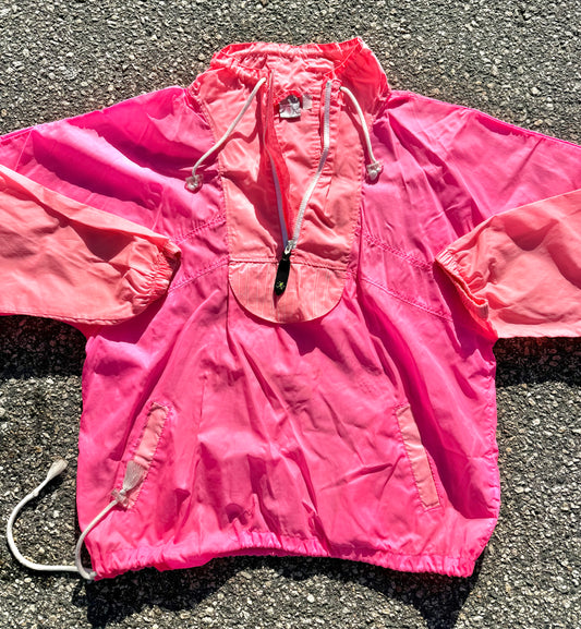 Vintage Ocean Pacific OP Retro 80's Neon Hot Pink Jacket Windbreaker Size L Large