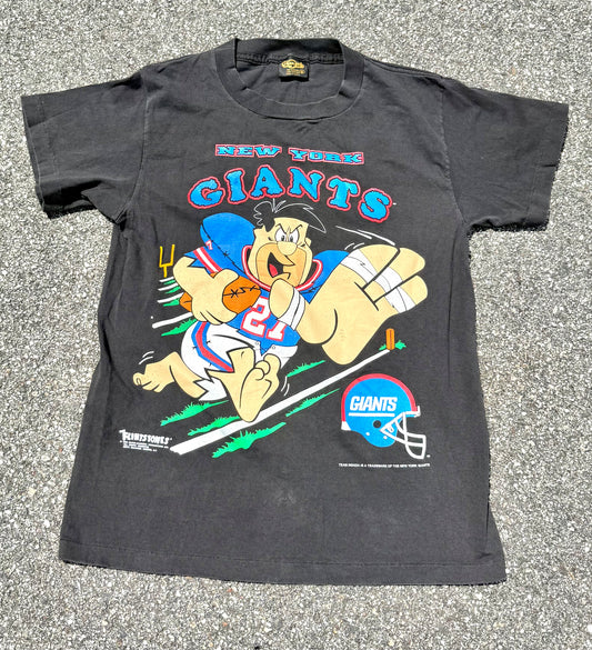 Vintage Fred Flintstone The Flintstones New York Giants 90s Single Stitch Changes T Shirt Size M Medium Made In USA