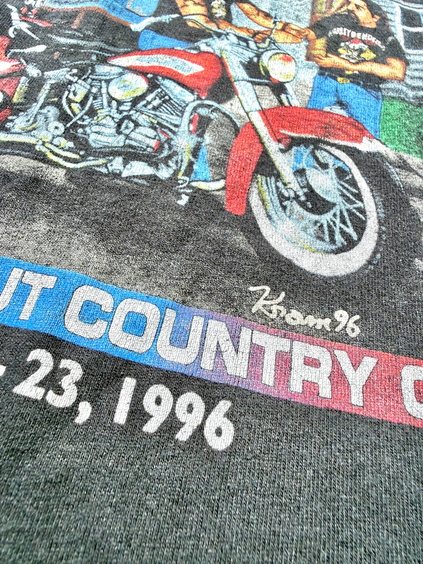 Vintage Harley Davidson Rendezvous Motorcycle 90's Biker Single Stitch T Shirt Size XL Black Pattersonville New York