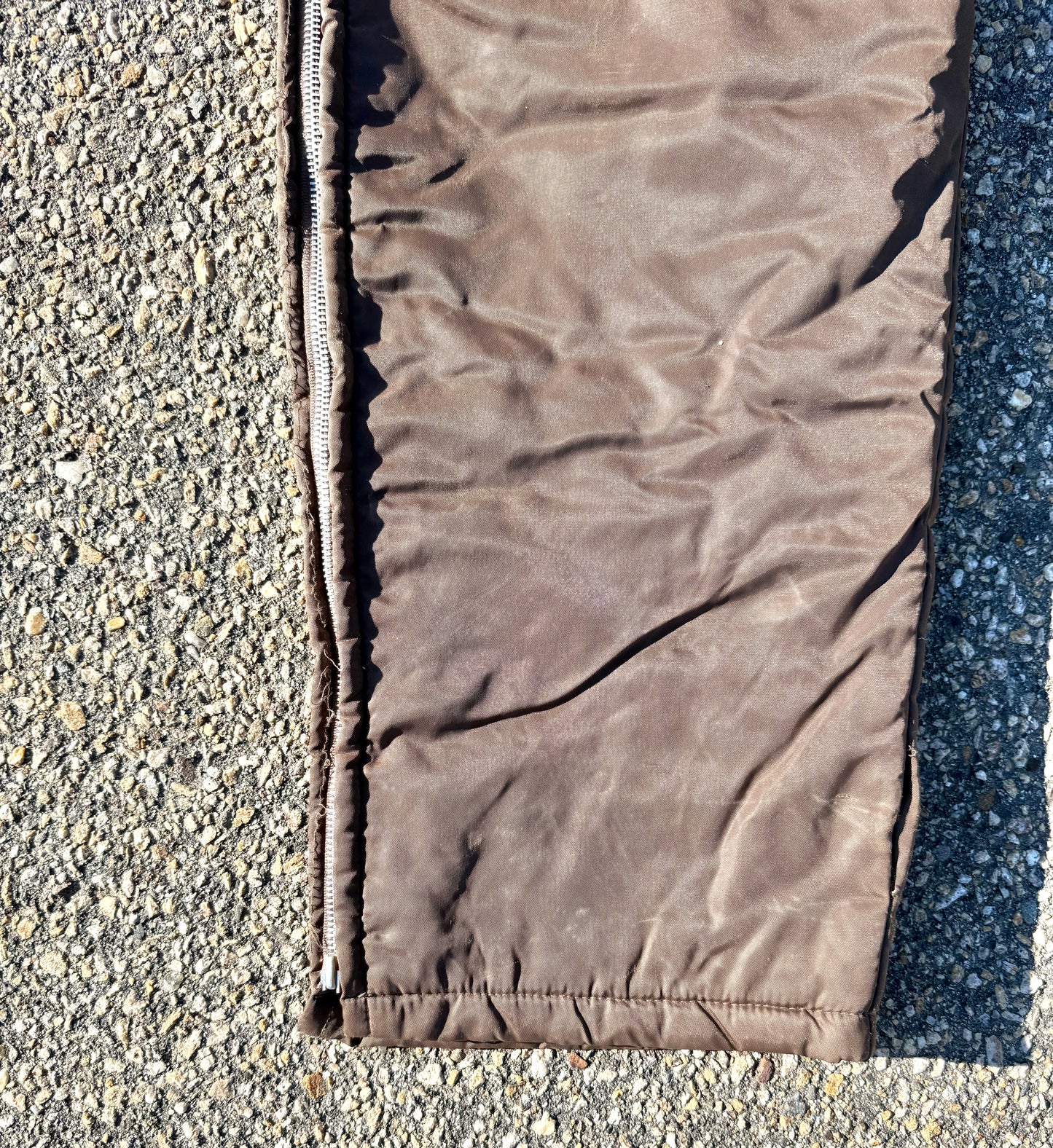 Vintage Sear Retro 80's Mens Full Body Snow Ski Suit Size L Large Brown