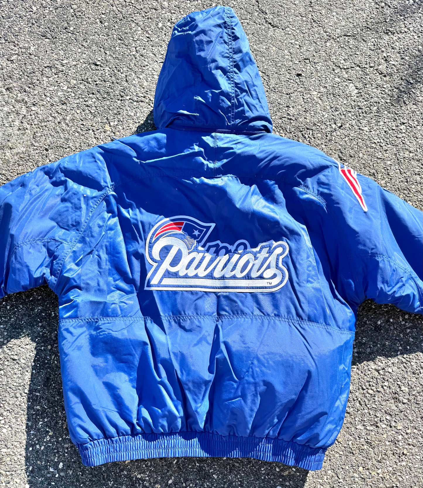 Vintage Apex One New England Patriots 90's NFL Pro Line Full Zip Puffer Jacket XL