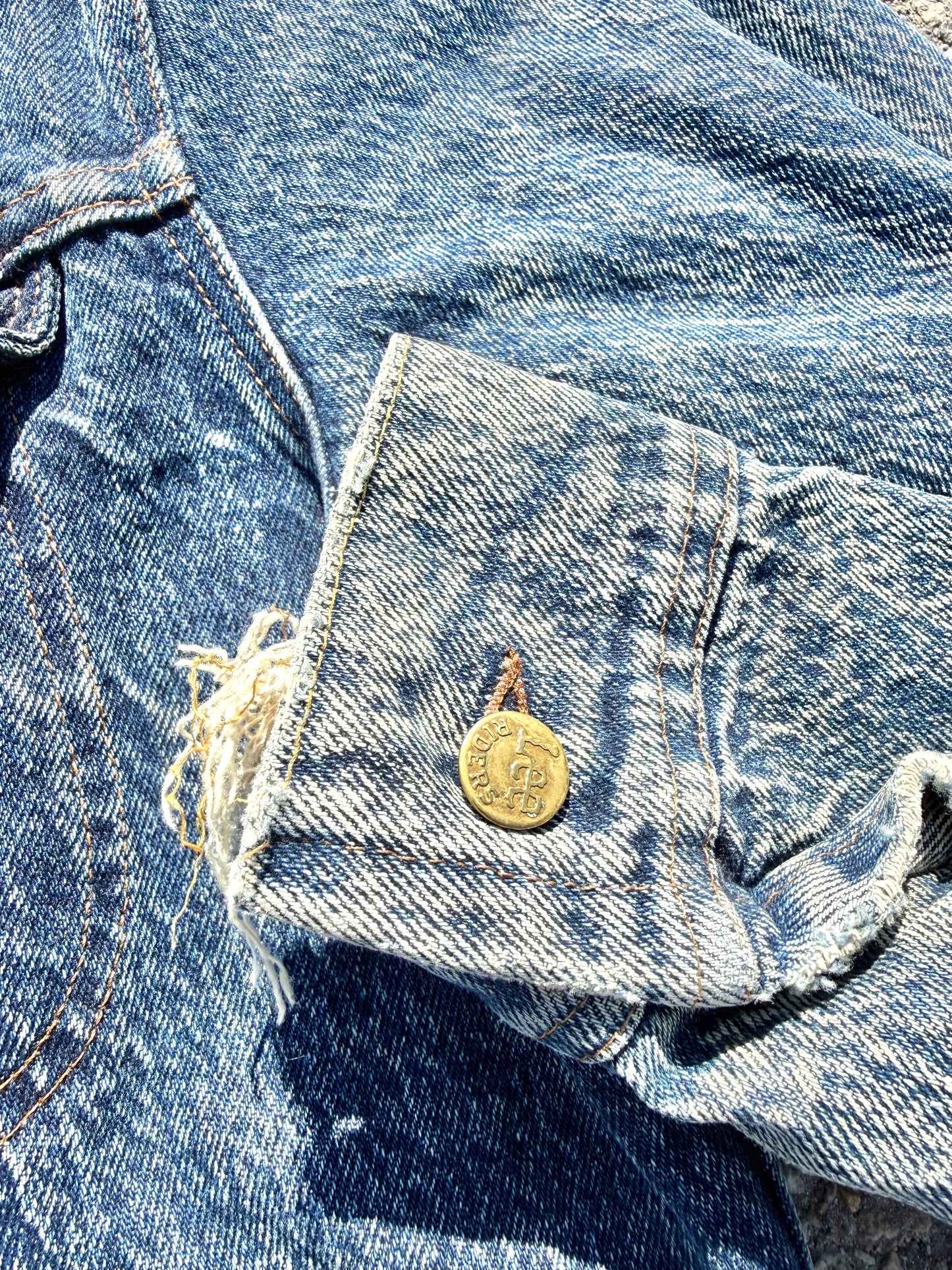 Vintage Iron Maiden Lee Riders 80's Blue Denim Jean Jacket Size L Large