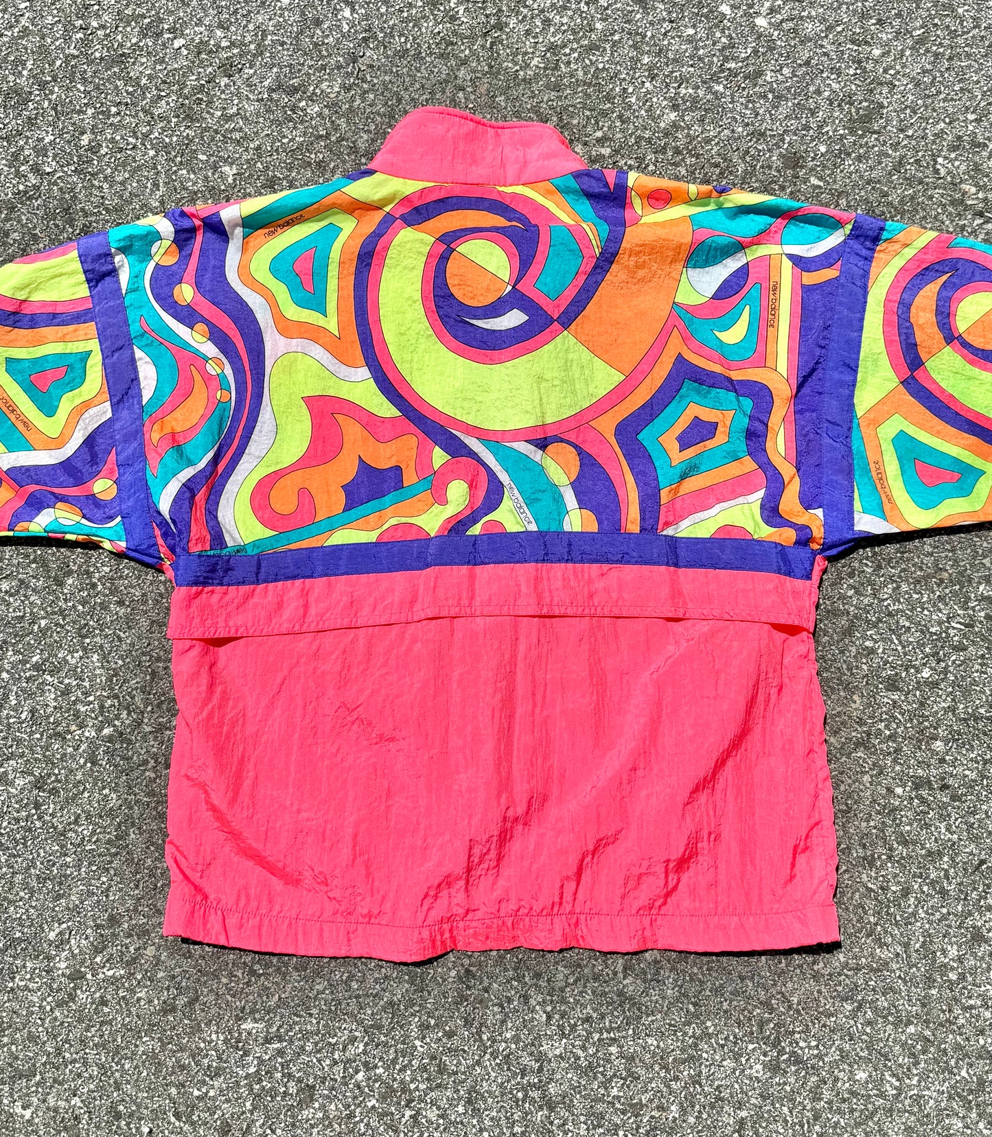 Vintage New Balance Retro 80's Hot Pink Barbie Style Jacket Windbreaker Size S Small