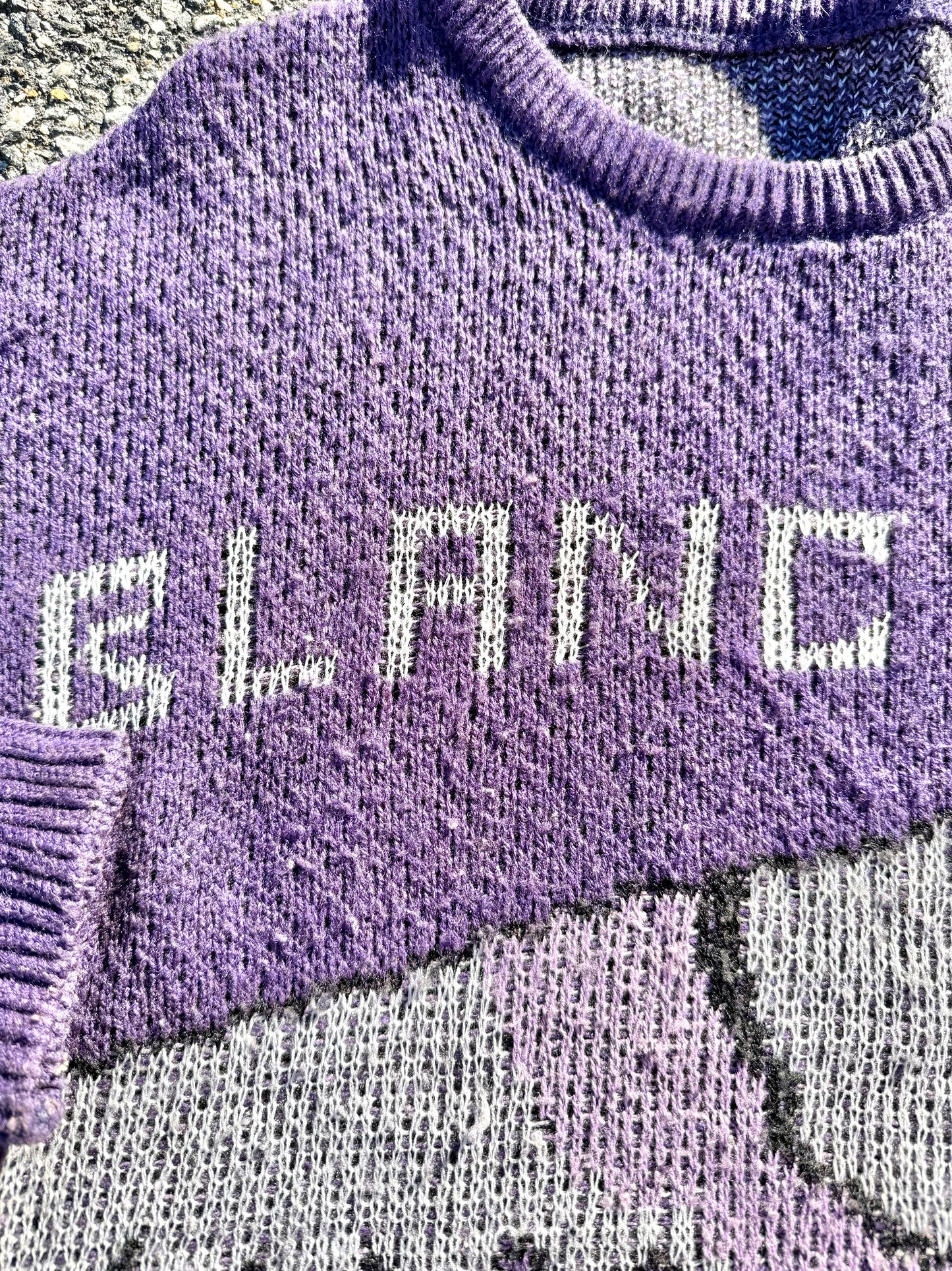 Vintage Blanc Bleu Indian Chief Purple Retro Knit Sweater Size M Medium