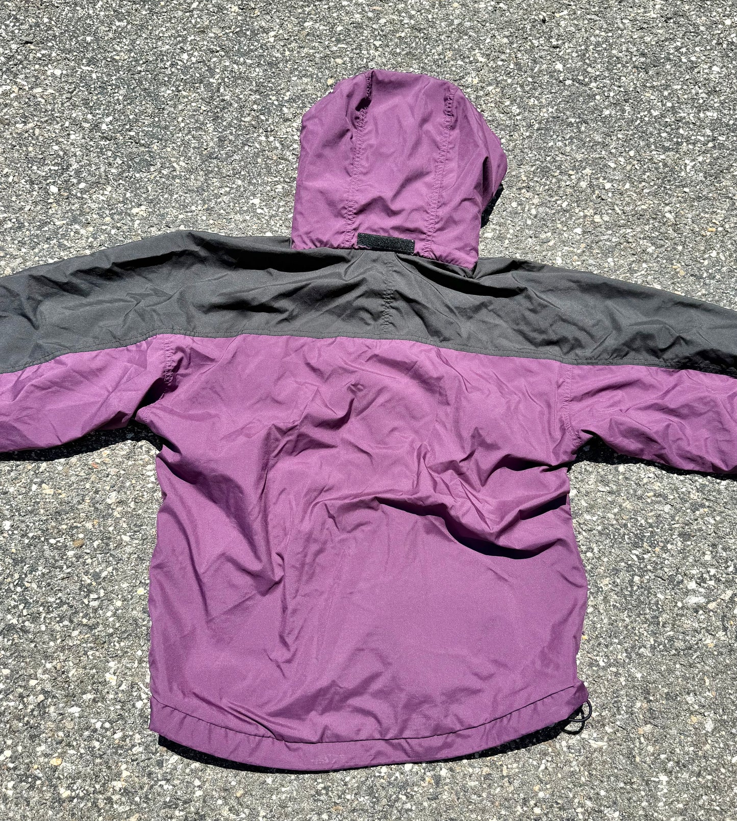 Vintage North Face Retro 90's Stow Away Packable Shell Windbreaker Jacket Men's Size Small Purple with Black