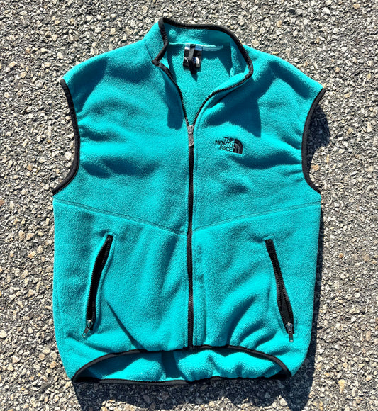 Vintage North Face 90's Retro Fleece Vest Men's Size M Medium Teal