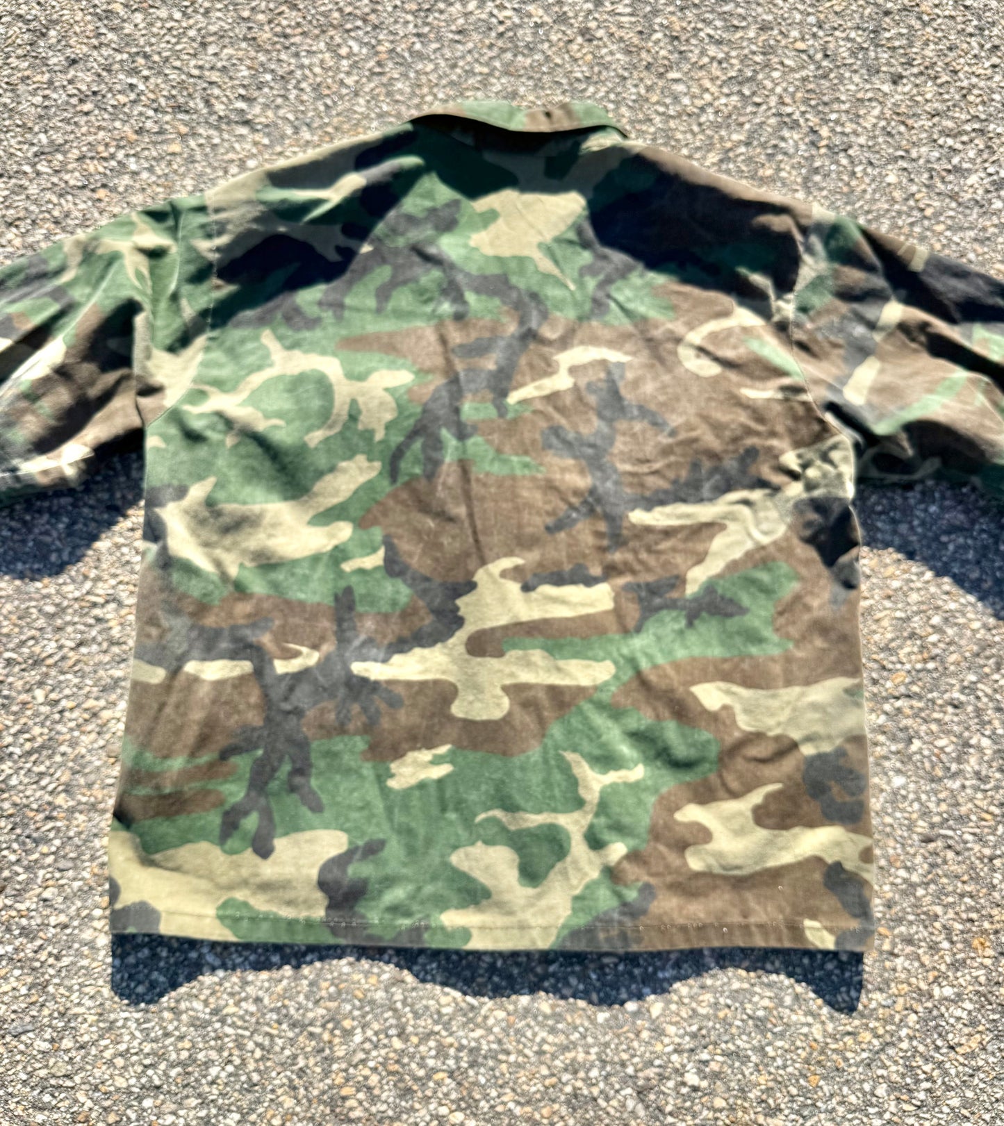 Vintage United States US Military Woodland Camo Canvas Army Jacket Size L Large