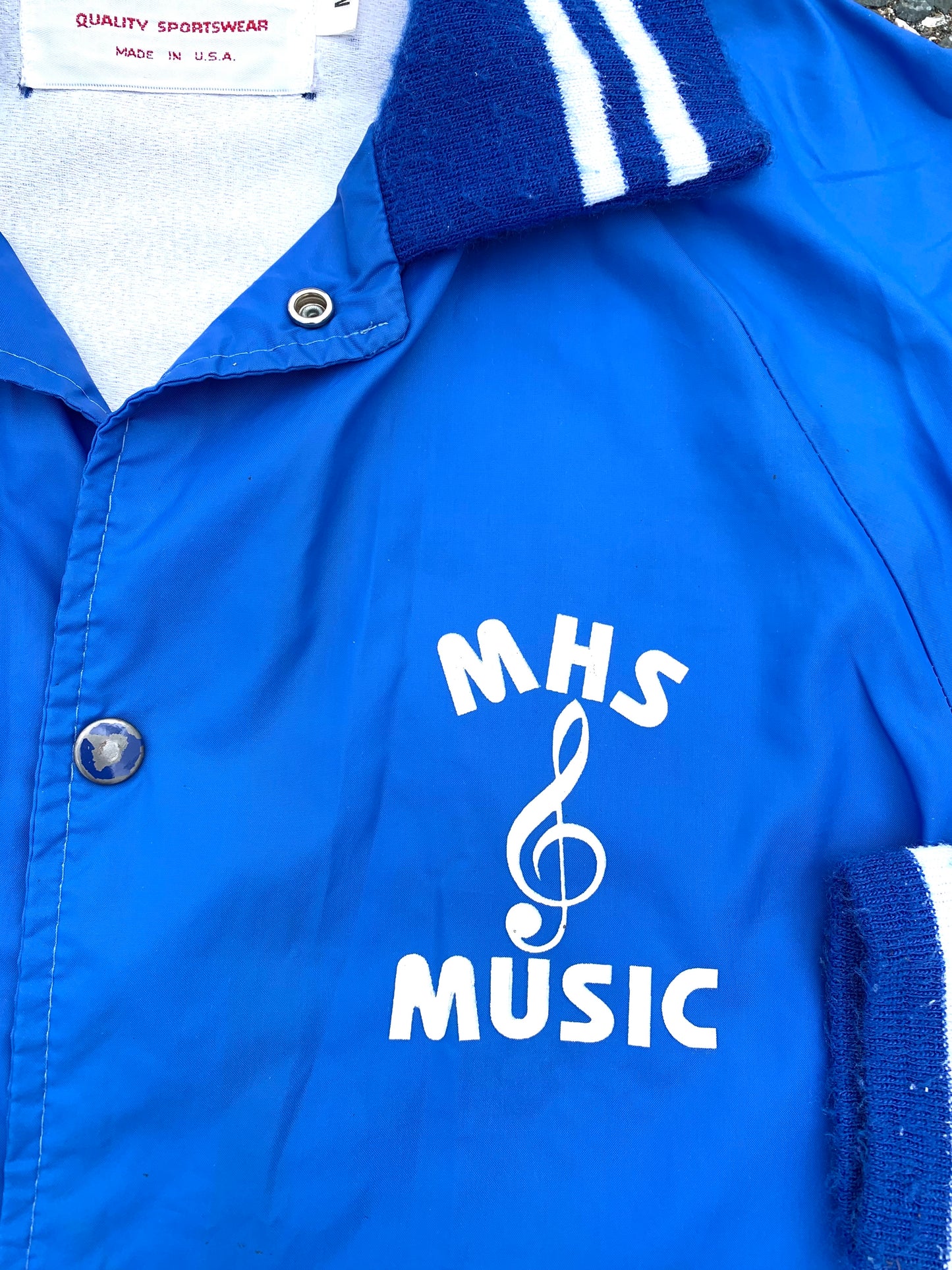 Vintage Merrimack New Hampshire High School Music Retro 80's Bomber Jacket Size Medium