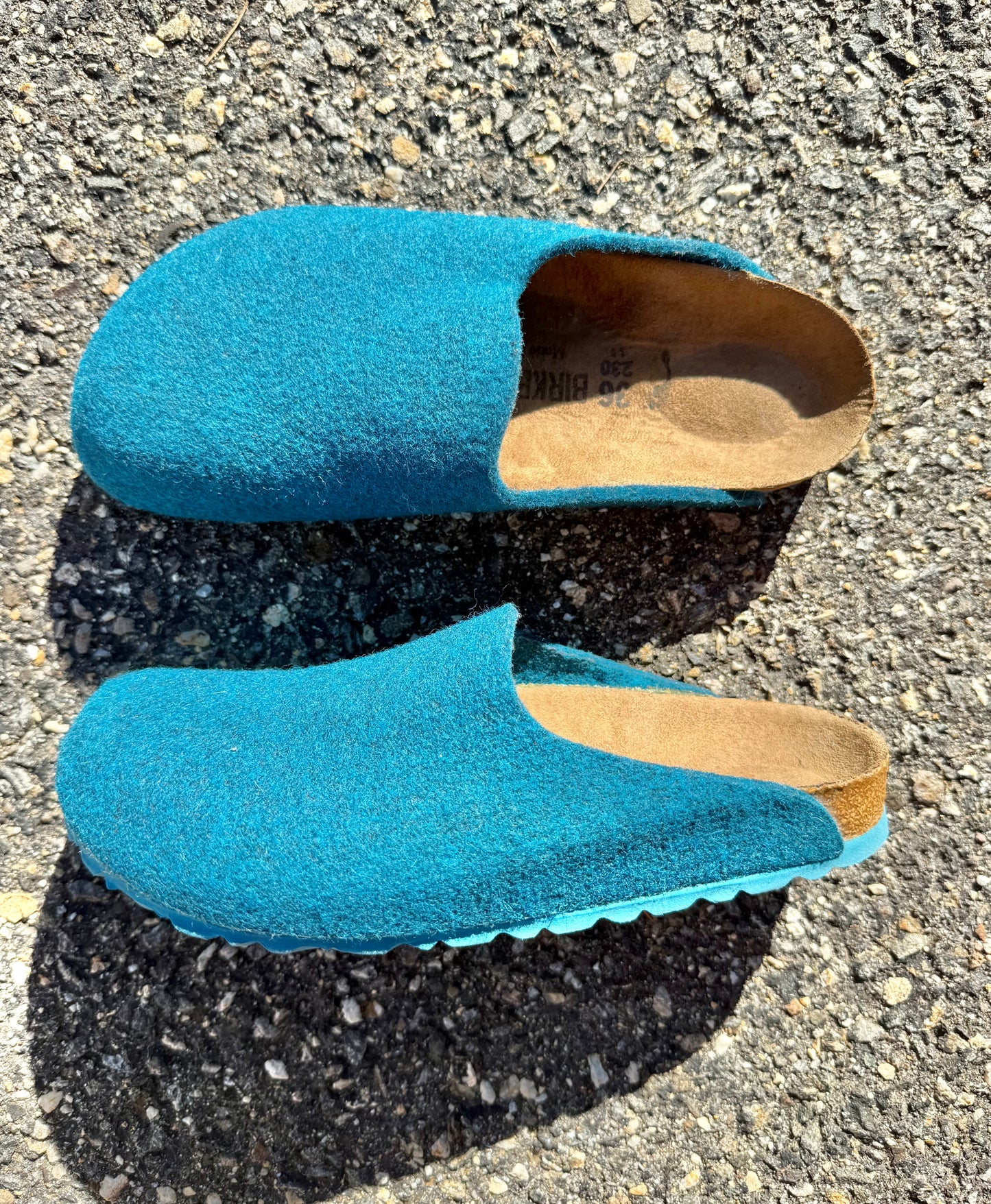 Birkenstock Women's Amsterdam Teal Blue Wool Slide Clogs Sandals Size 36 US 5