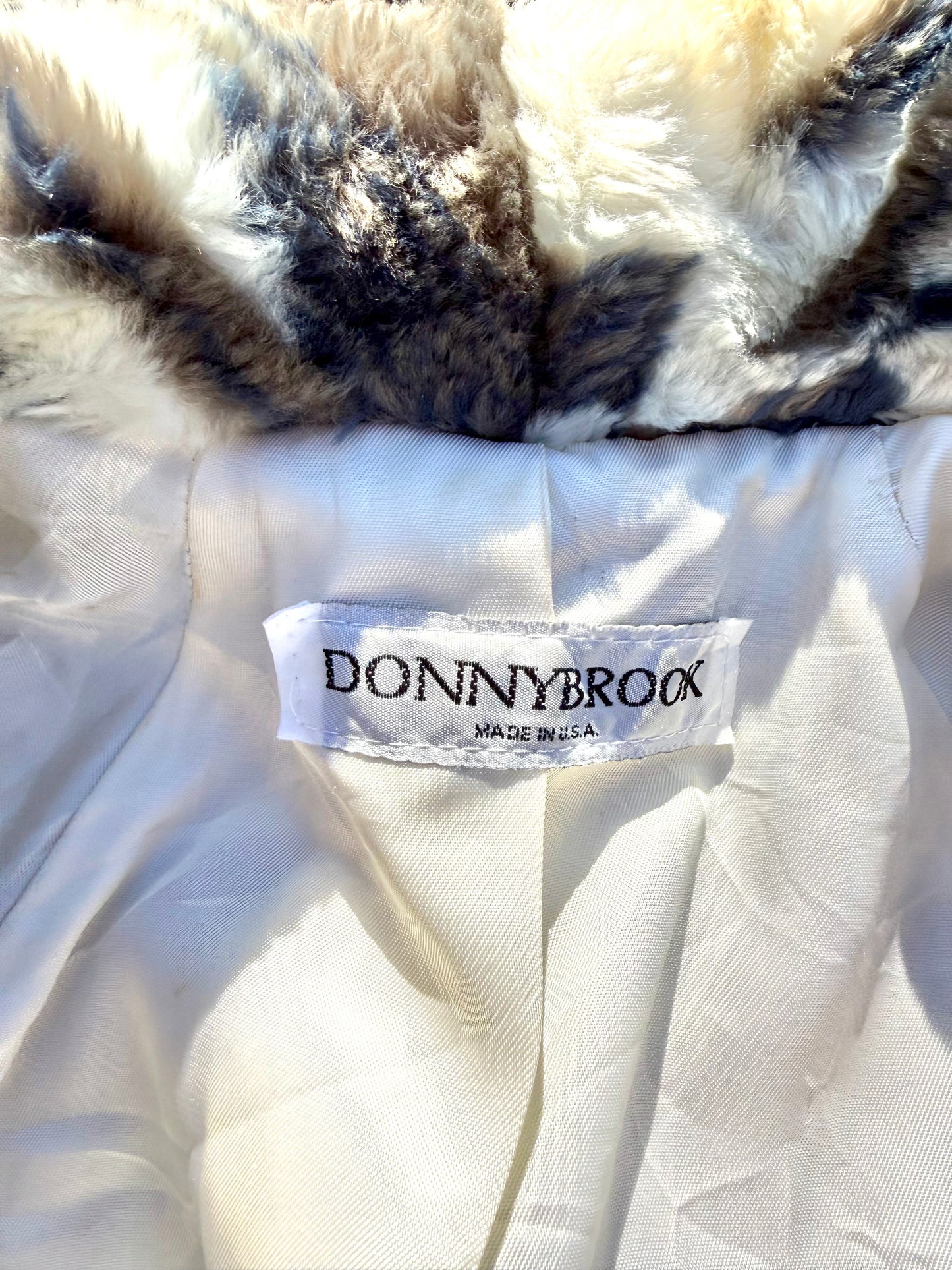 Vintage Donnybrook Women's Faux Fur Aztec Southwestern Western Coat Jacket Size S Small