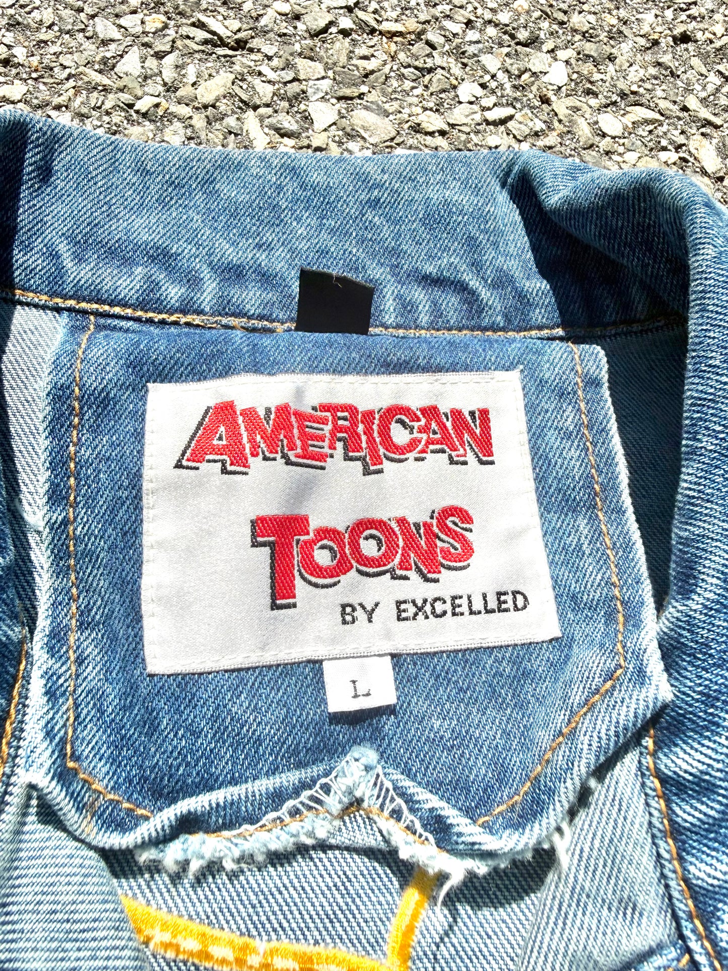 Vintage Betty Boop American Toons Retro 90's Blue Denim Jean Jacket Large