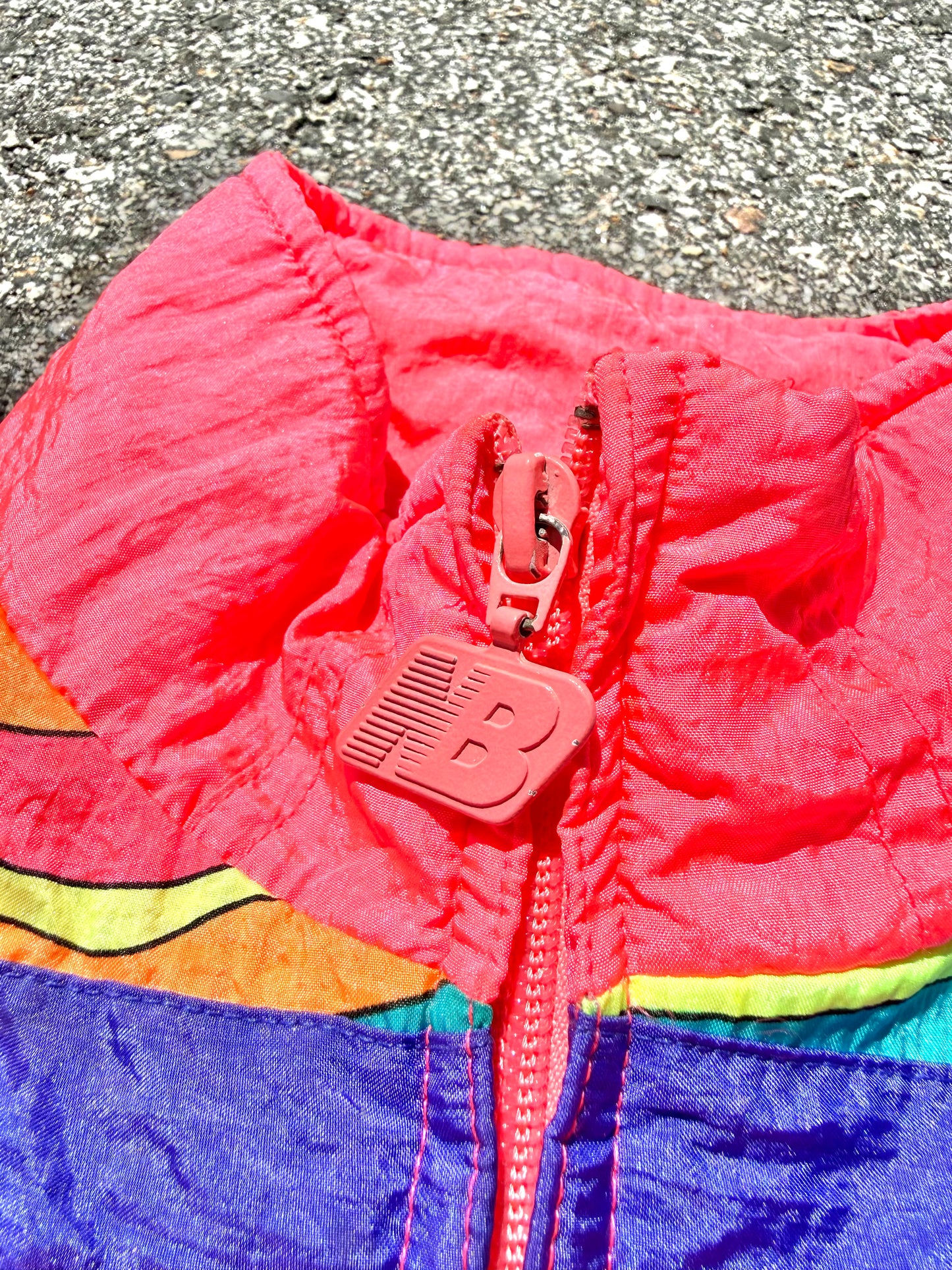 Vintage New Balance Retro 80's Hot Pink Barbie Style Jacket Windbreaker Size S Small