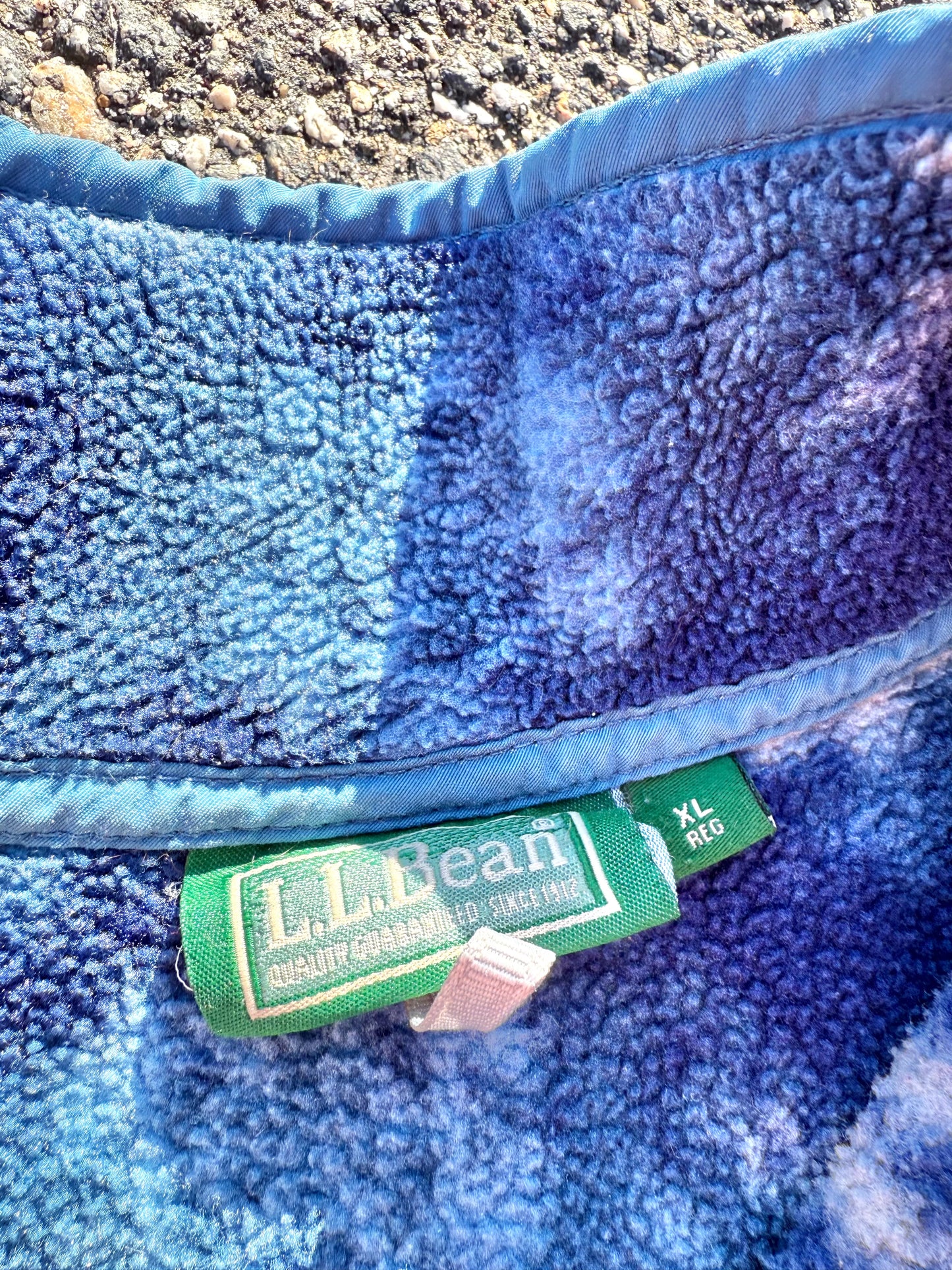 Vintage L.L. Bean Womens 90's All Over Print Snowflake Snap T Fleece Pullover Large