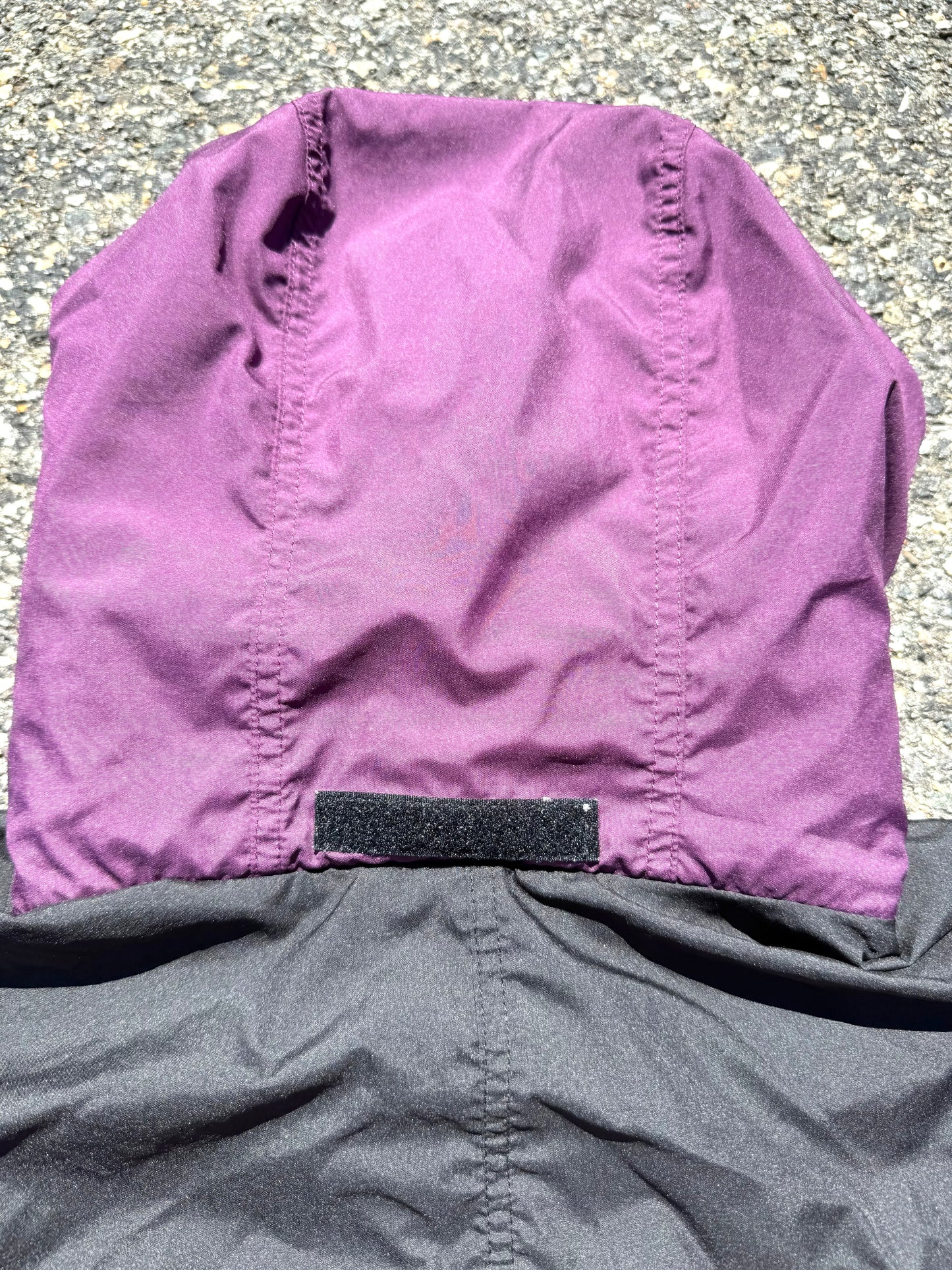 Vintage North Face Retro 90's Stow Away Packable Shell Windbreaker Jacket Men's Size Small Purple with Black