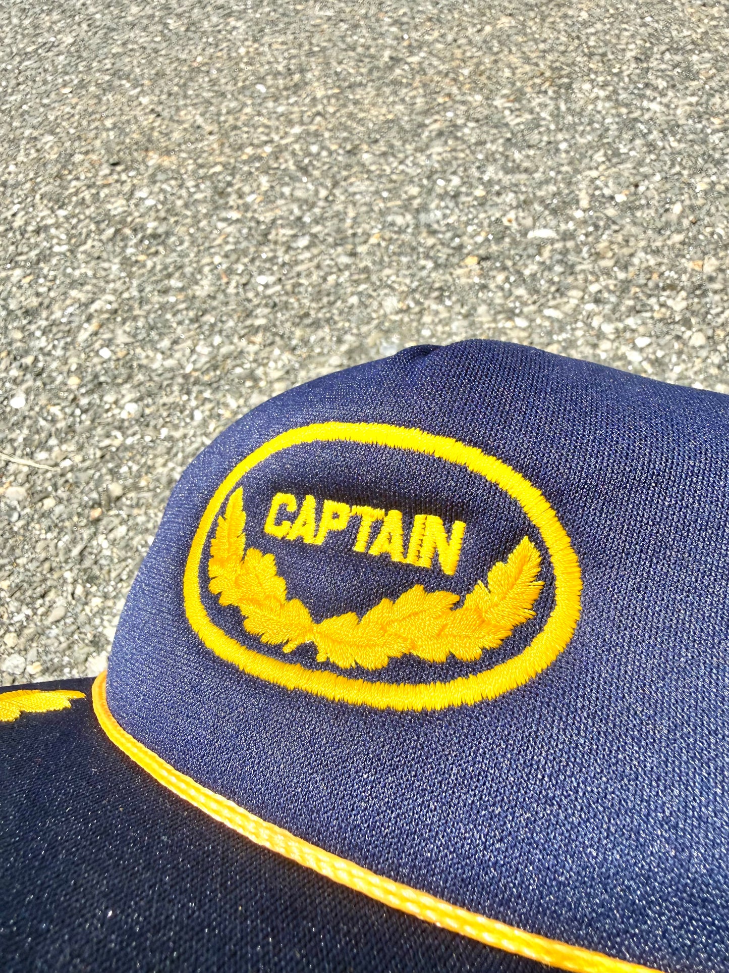 Vintage Captain US Navy Nautical Style Military Spell Out Trucker Snapback Hat