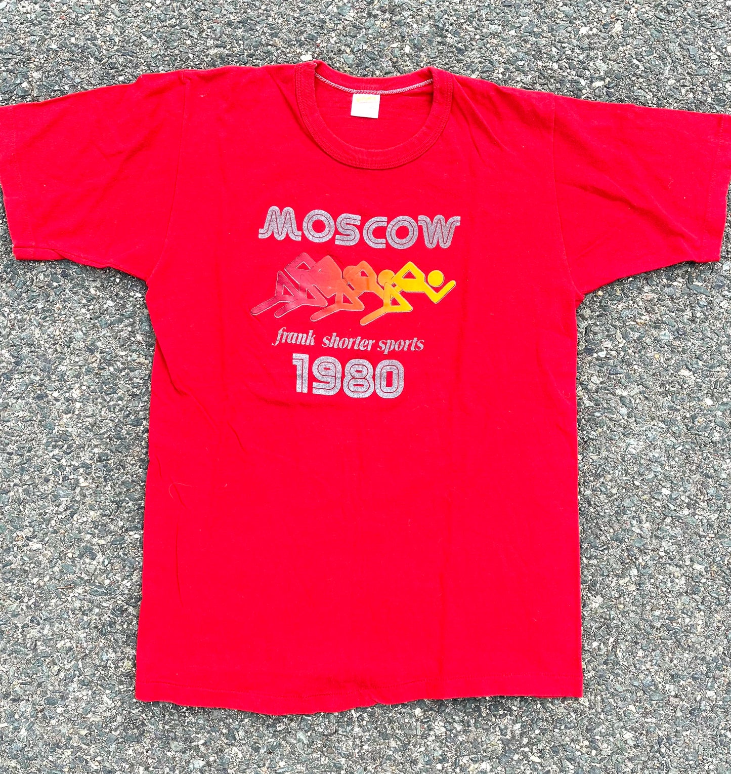 Vintage 70's 80's Retro Moscow Russia 1980 Summer Olympic Games T Shirt Size Small