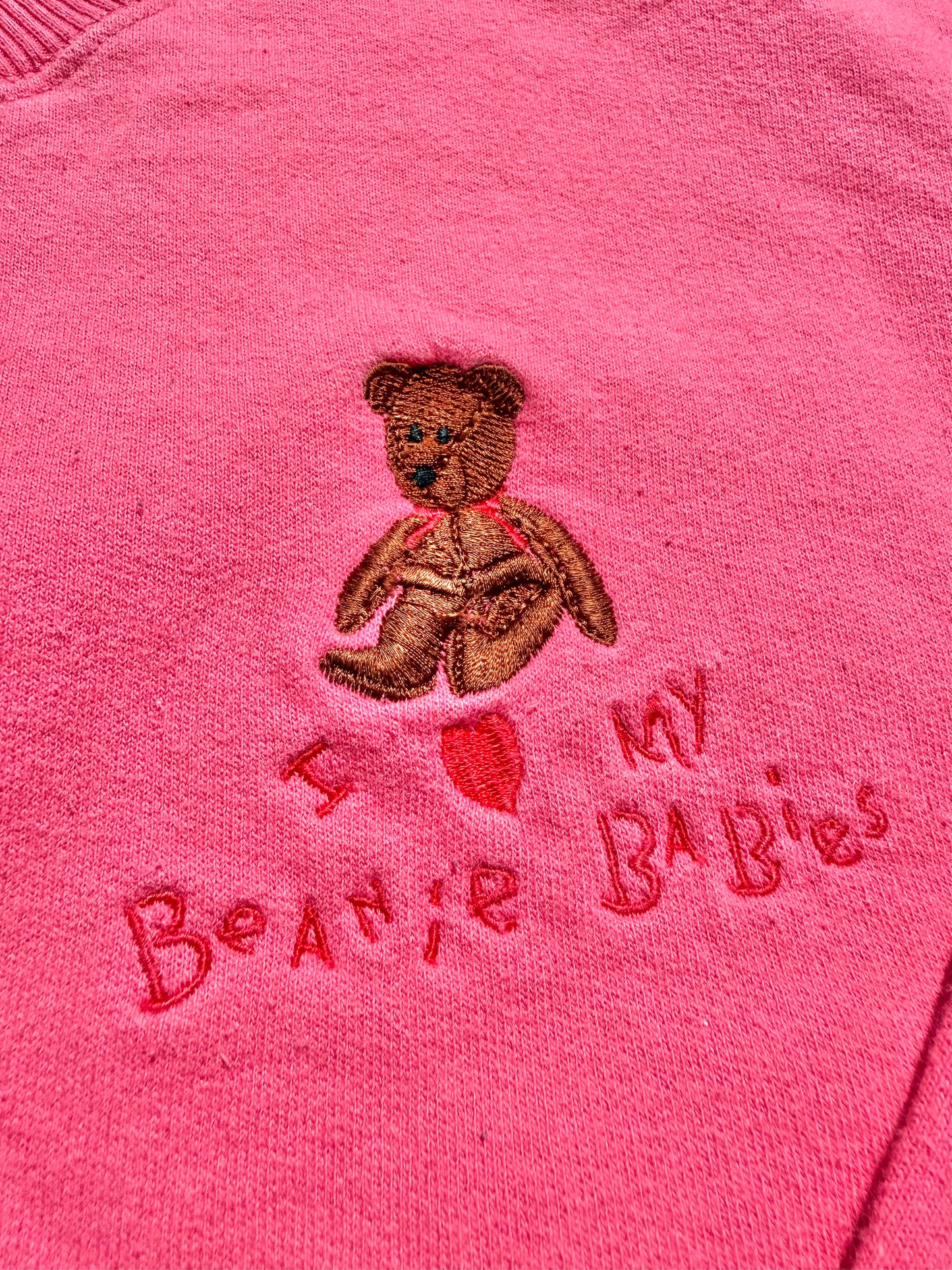 Vintage TY Beanie Baby Babies Retro 90's Embroidered Crewneck Sweatshirt XL Pink