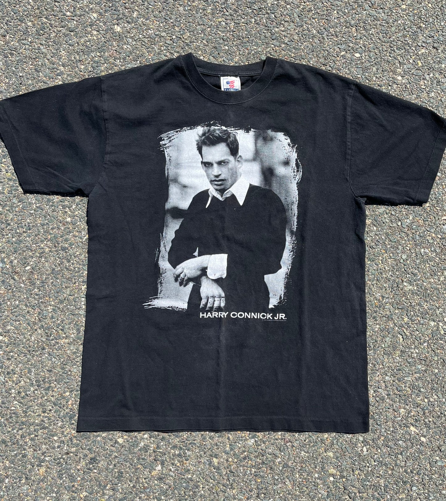 Vintage Harry Connick Jr Retro 90's Tour Band T Shirt Size L Large Black 1998