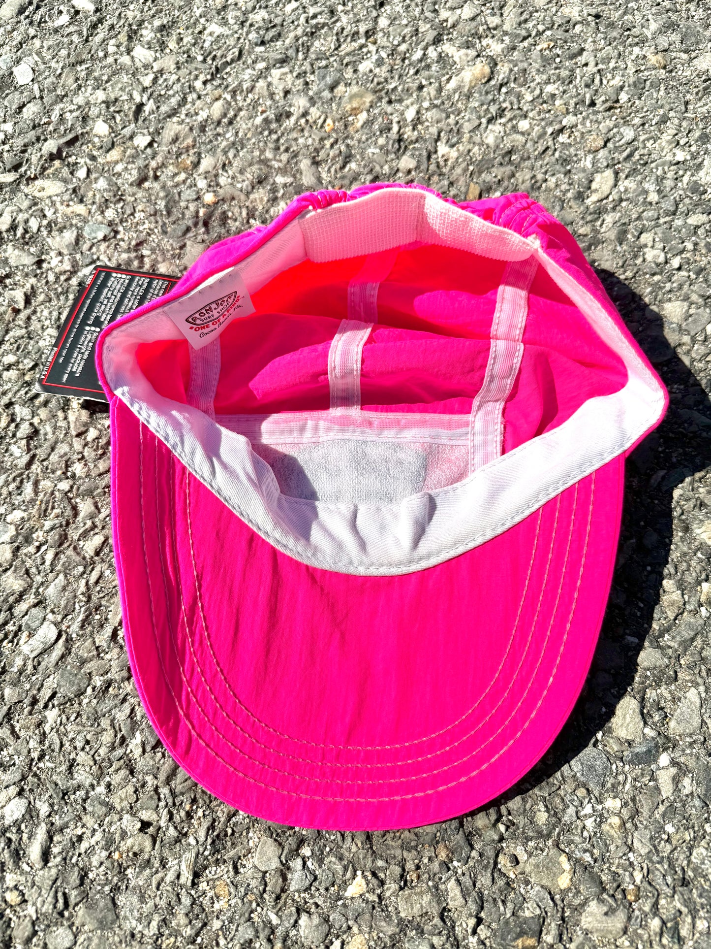 Vintage Ron Jon Surf Shop Deadstock 80s Retro Neon Pink 5 Panel Hat Cap