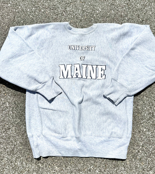 Vintage University of Maine UMaine Black Bears College Champion Reverse Weave 90s Sweatshirt Large