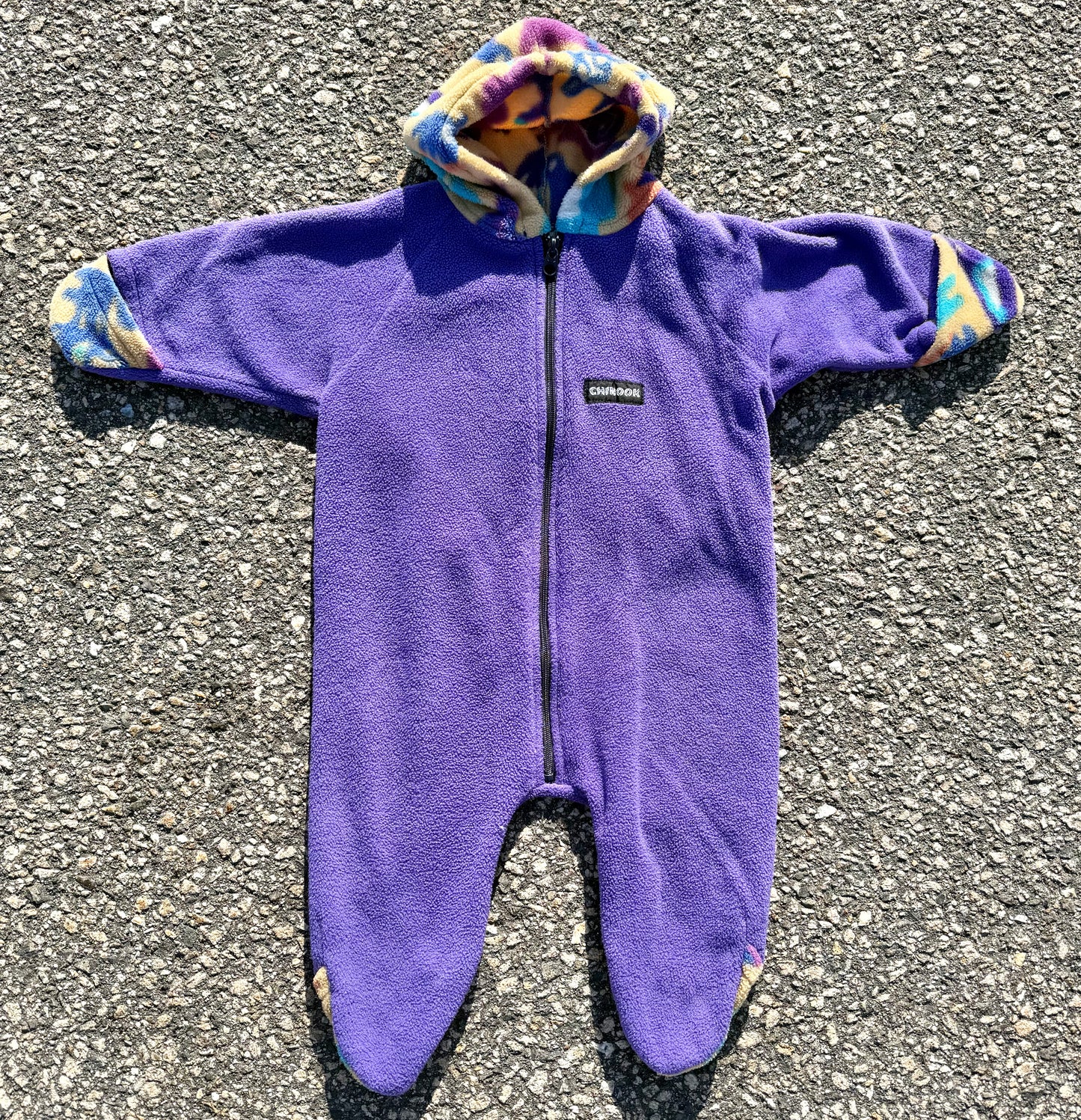 Vintage Chinook Patagonia Style 90s Aztec Fleece Full Body Suit Bunting Infant Baby Large Purple