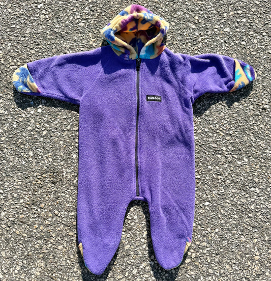 Vintage Chinook Patagonia Style 90s Aztec Fleece Full Body Suit Bunting Infant Baby Large Purple