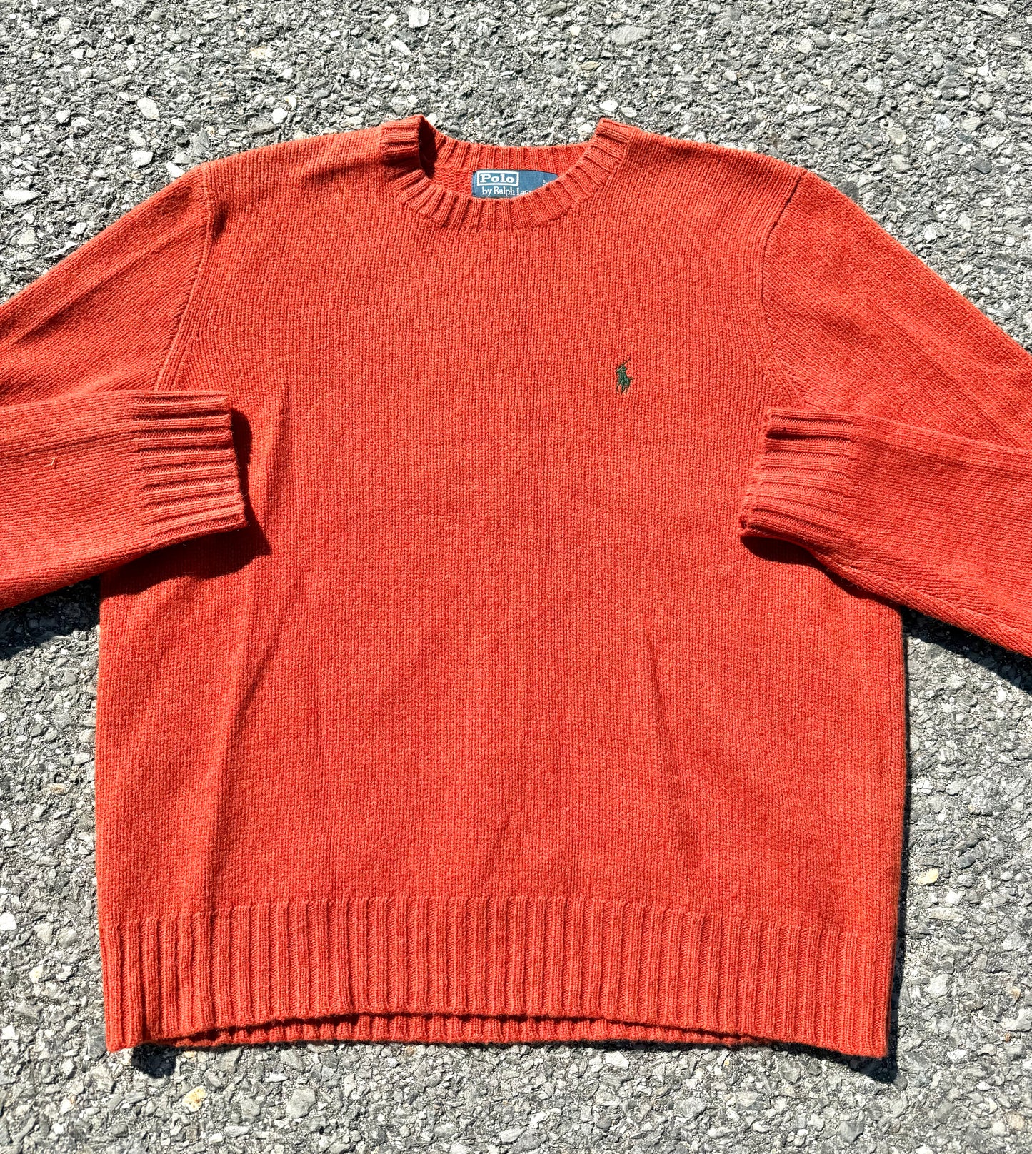 Vintage Polo Ralph Lauren Merino Wool Angora Knit Sweater XL Burnt Orange