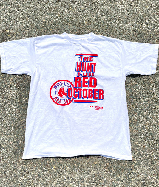 Vintage Boston Red Sox 90's Hunt for Red October MLB Playoff Salem Sportswear T Shirt Size XL 1990