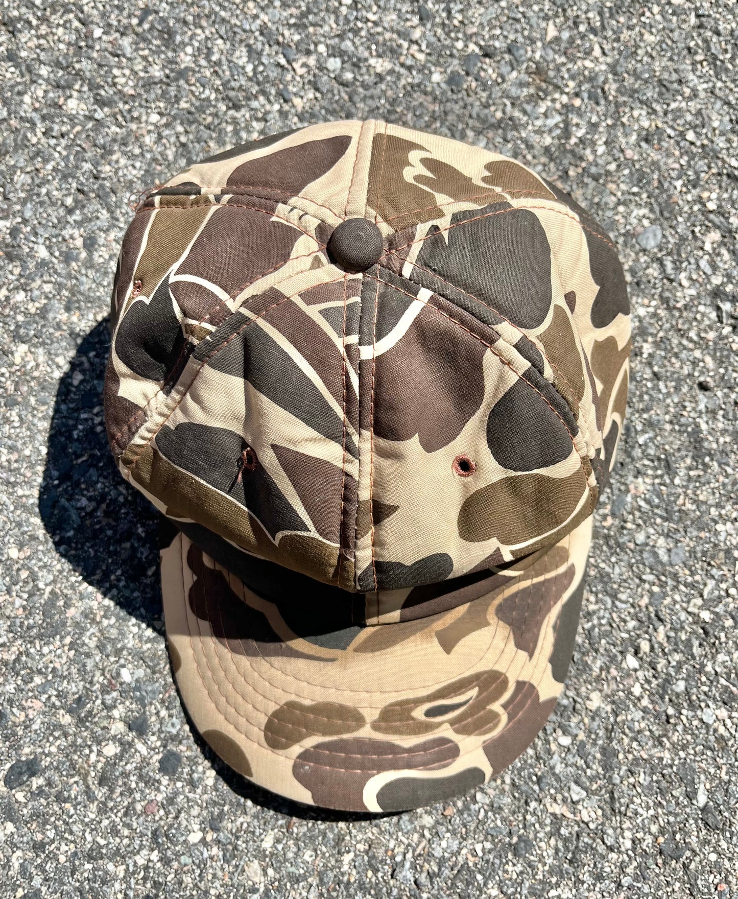 Vintage Duck Bay Camo Camouflage Fatigues Retro 80's 70's Hunting Baseball Hat