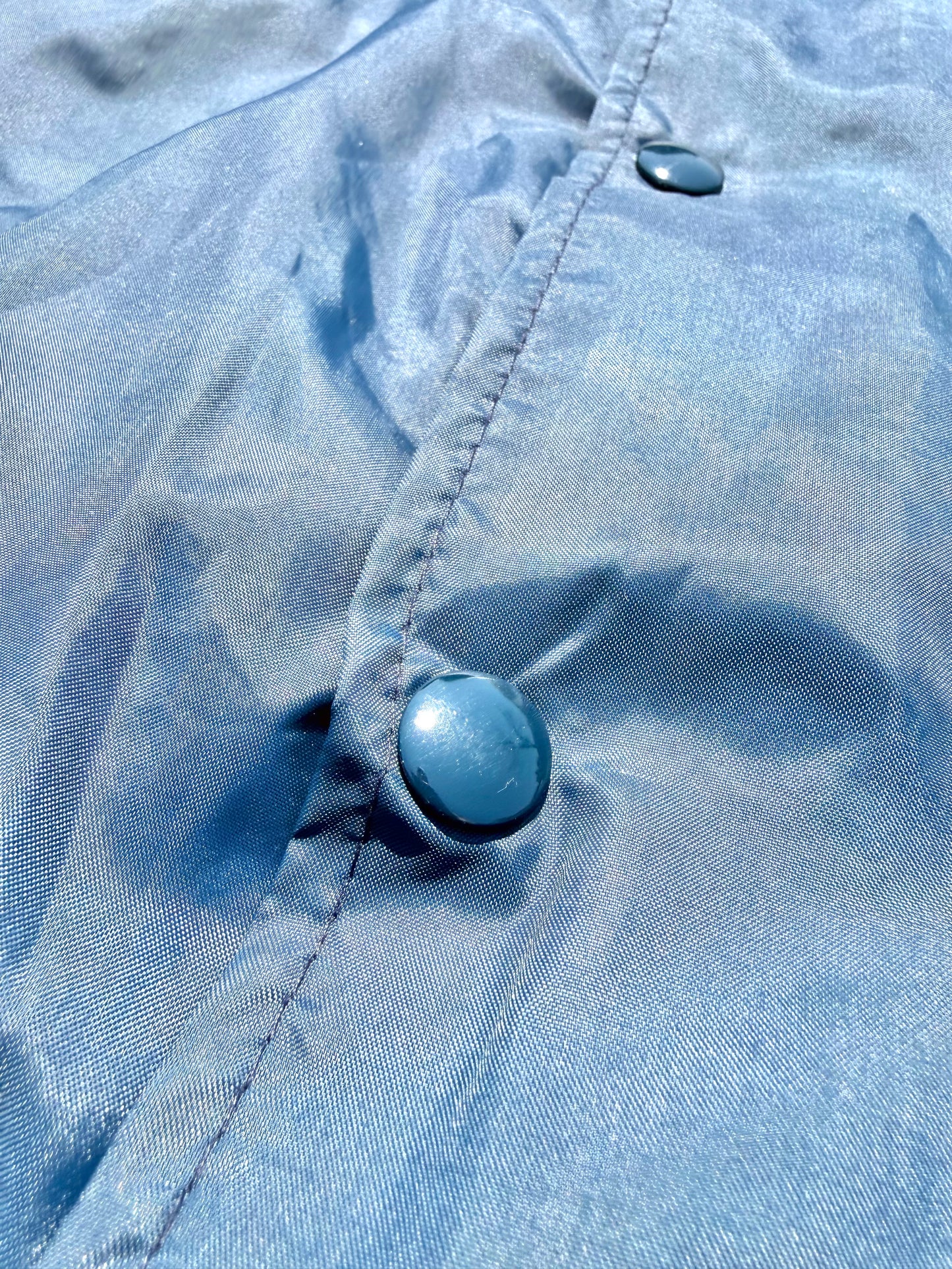 Vintage Cape Cod Massachusetts Retro 80's Satin Bomber Jacket Small Navy Blue