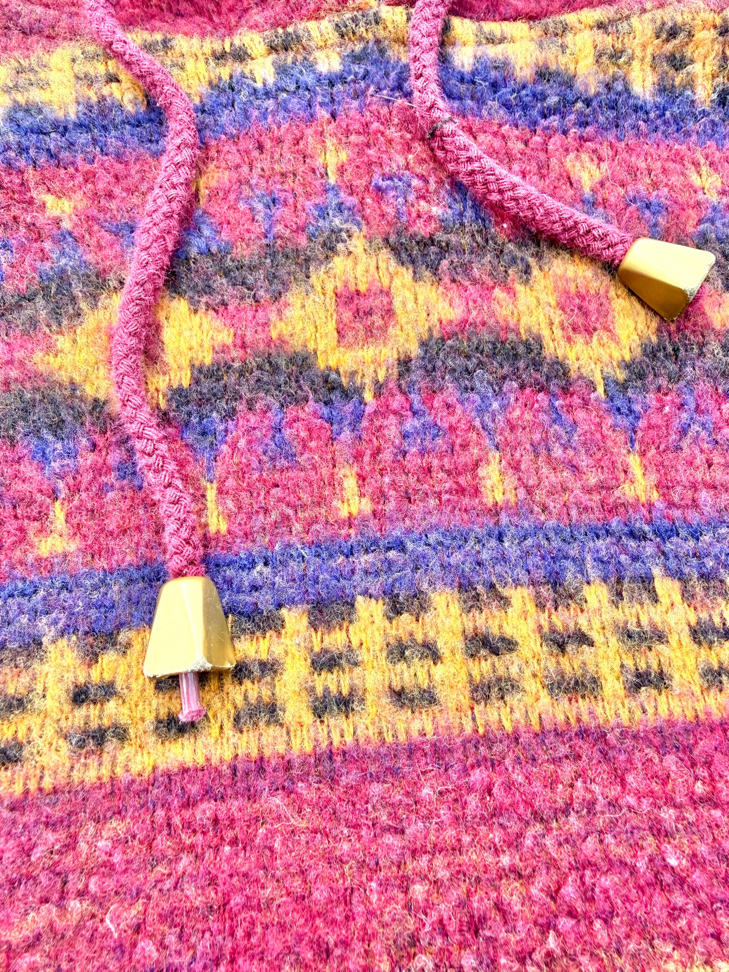 Vintage F/X Geometric Aztec Pattern 90s Retro Fleece Hoodie Men's Size L Large