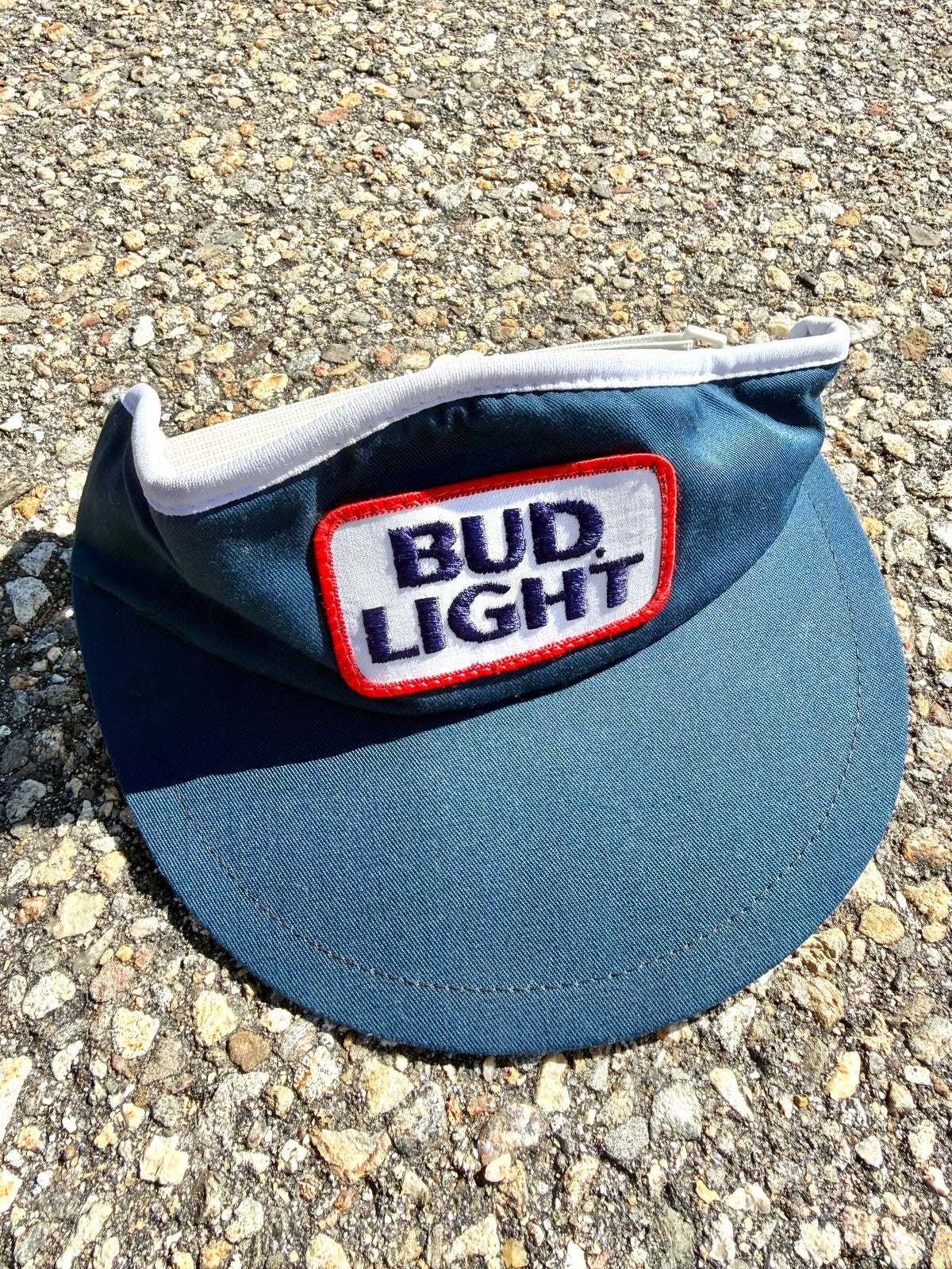 Vintage Bud Light Anheuser Busch Beer Patch Retro 70s-80s Visor Hat Cap