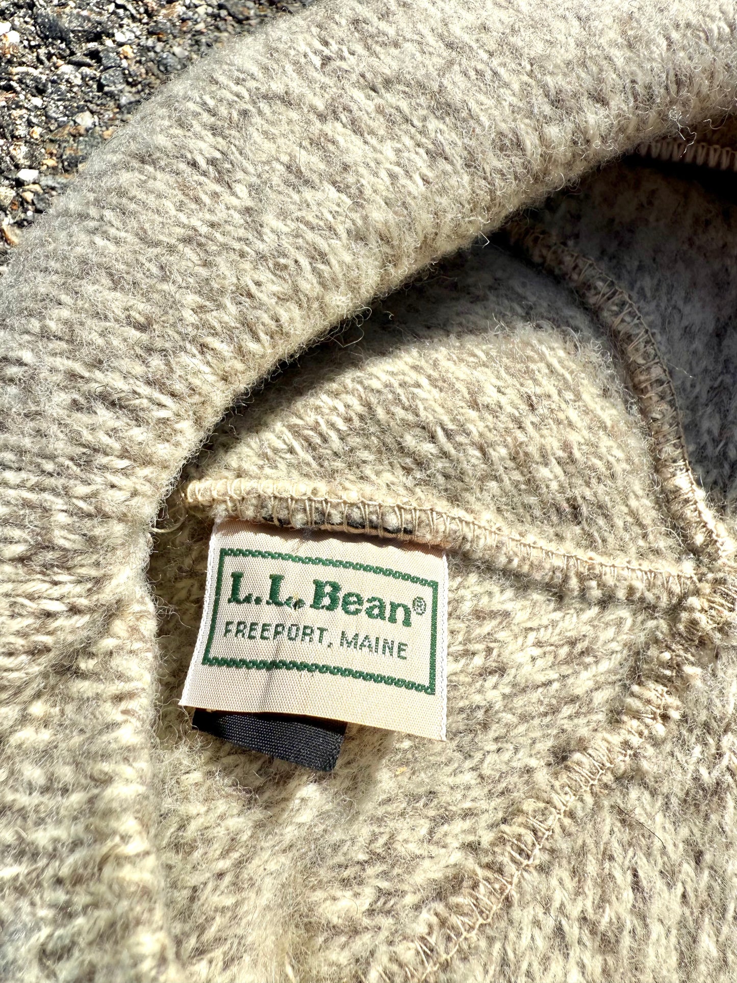 Vintage L.L. Bean Woven Wool Knit Newsboy Hat Heritage Flat Cap Beige
