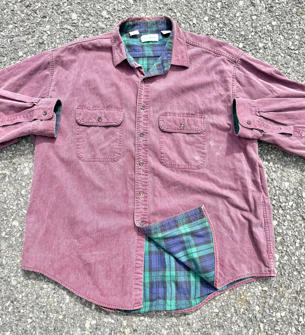 Vintage LL Bean Plaid Flannel Lined Workwear Shirt Overshirt Shacket 2XL Red