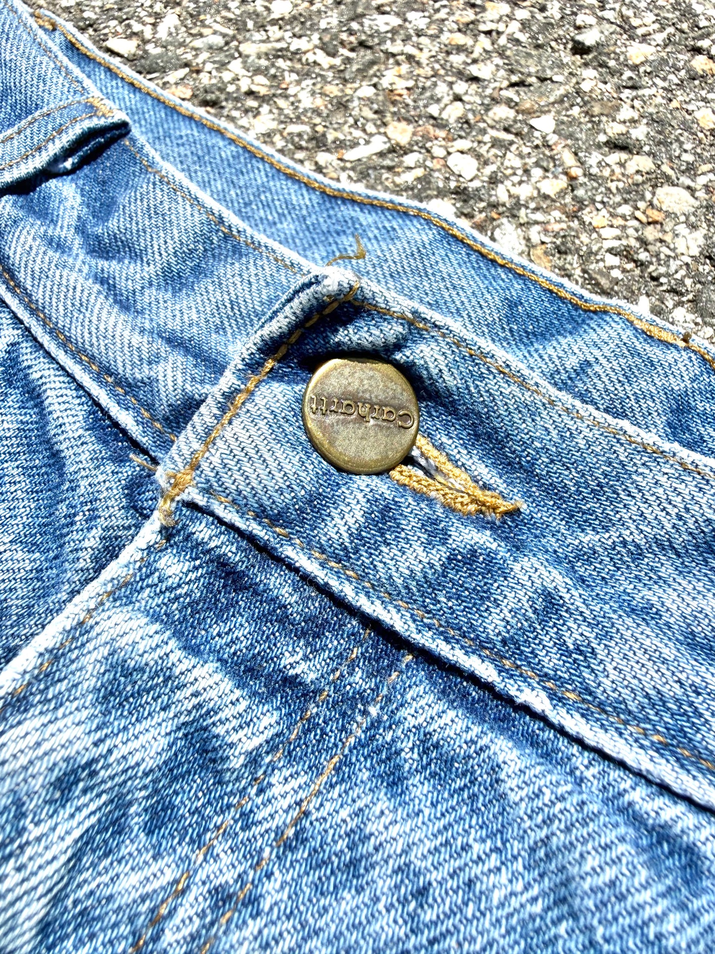 Vintage Carhartt 90's Plaid Flannel Lined Straight Denim Jeans Pants 38x32 B21DST