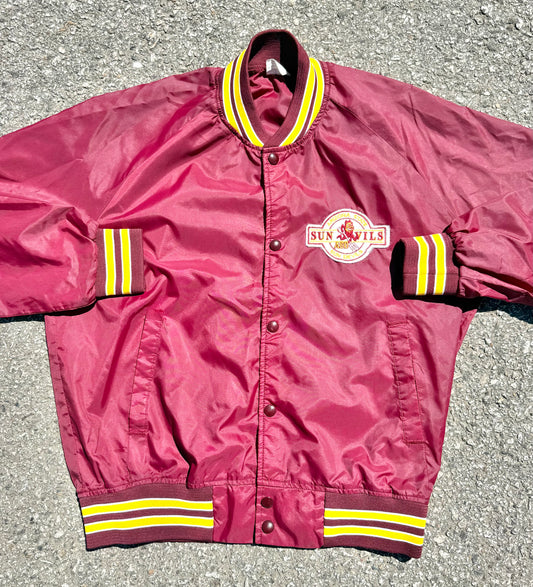 Vintage Arizona State Sun Devils 80's Chalk Line Lightweight Windbreaker Bomber Jacket Large
